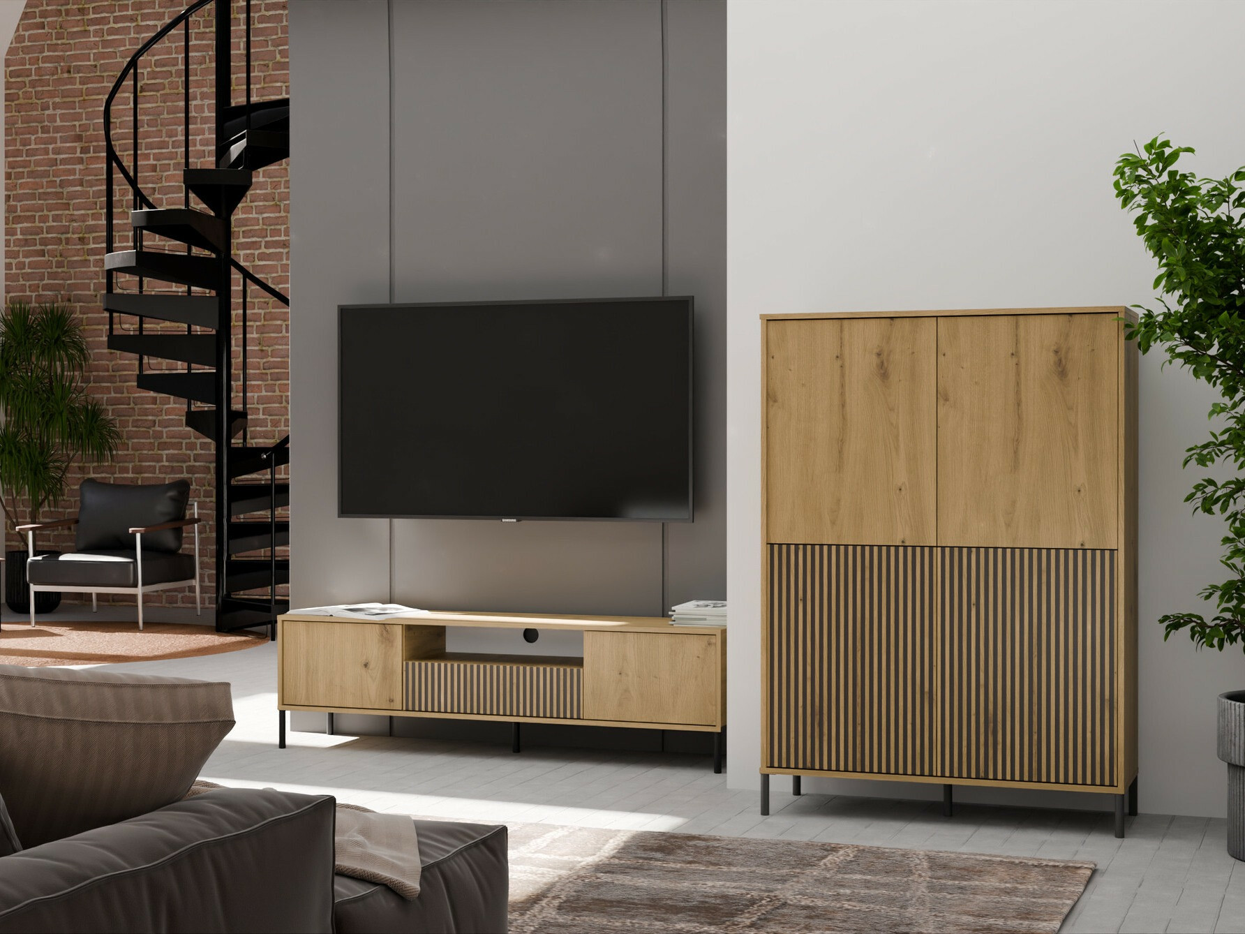 Könyvespolc Orlsone 104 (Artisan tölgy + Fekete)