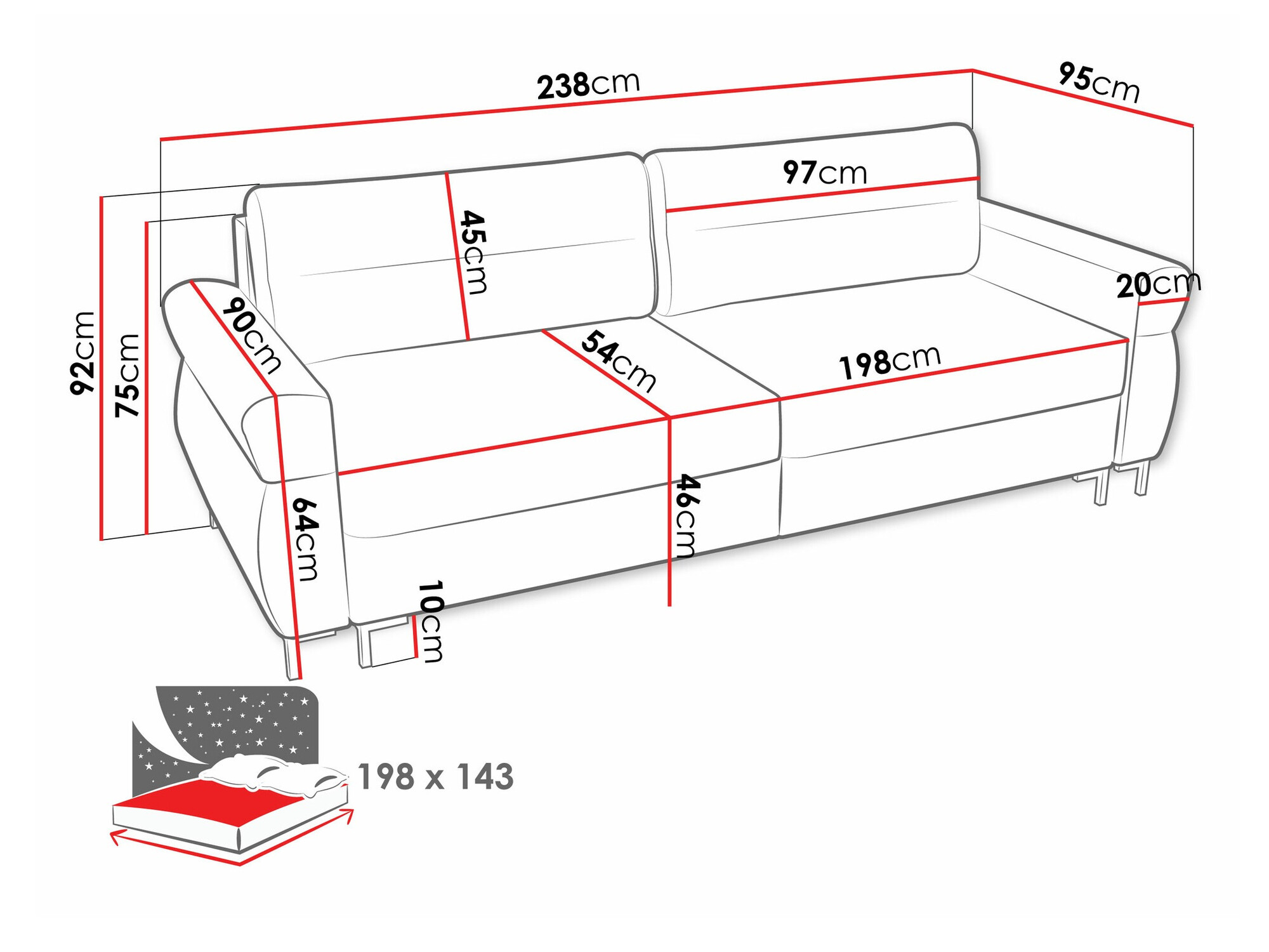 Kanapéágy Stonecrest 104 (Sierra 741)
