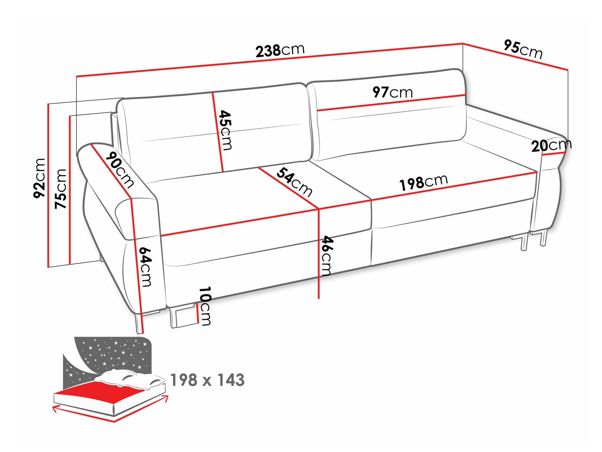 Kanapéágy Stonecrest 104 (Sierra 744)