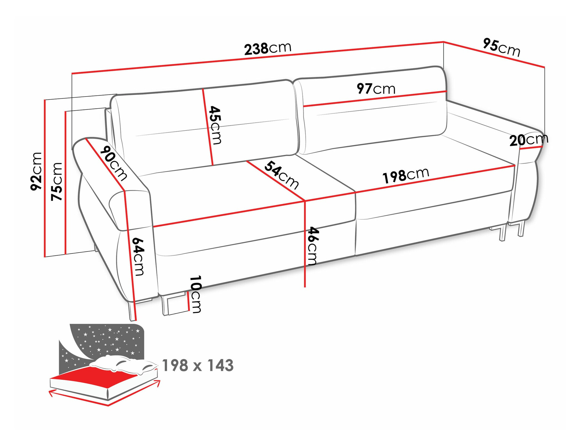 Kanapéágy Stonecrest 104 (Sierra 746)