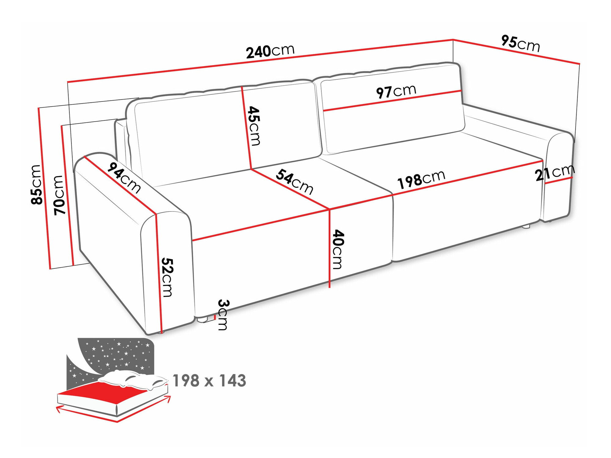 Kanapéágy Stonecrest 107 (Sierra 744)