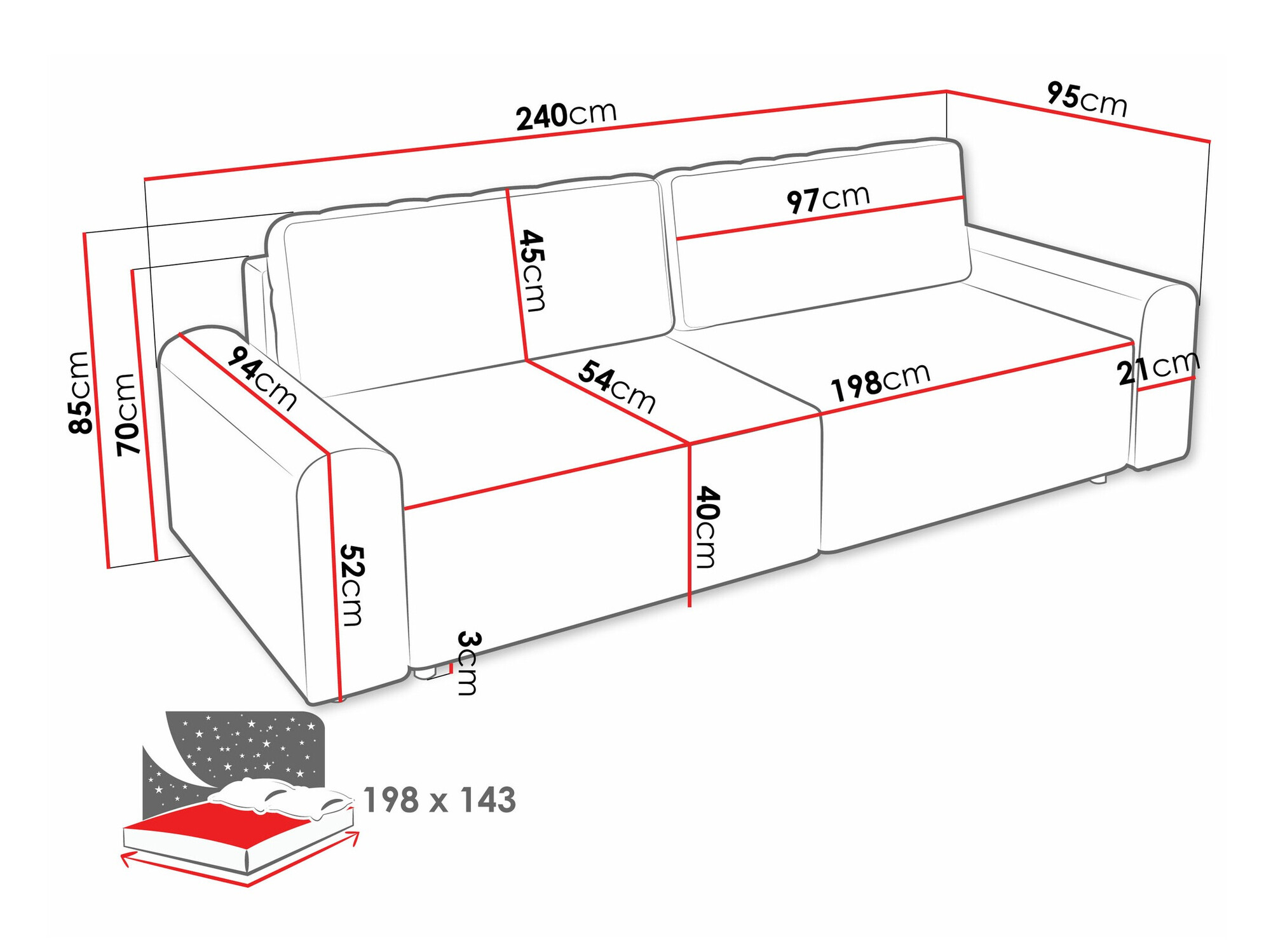 Kanapéágy Stonecrest 107 (Sierra 751)