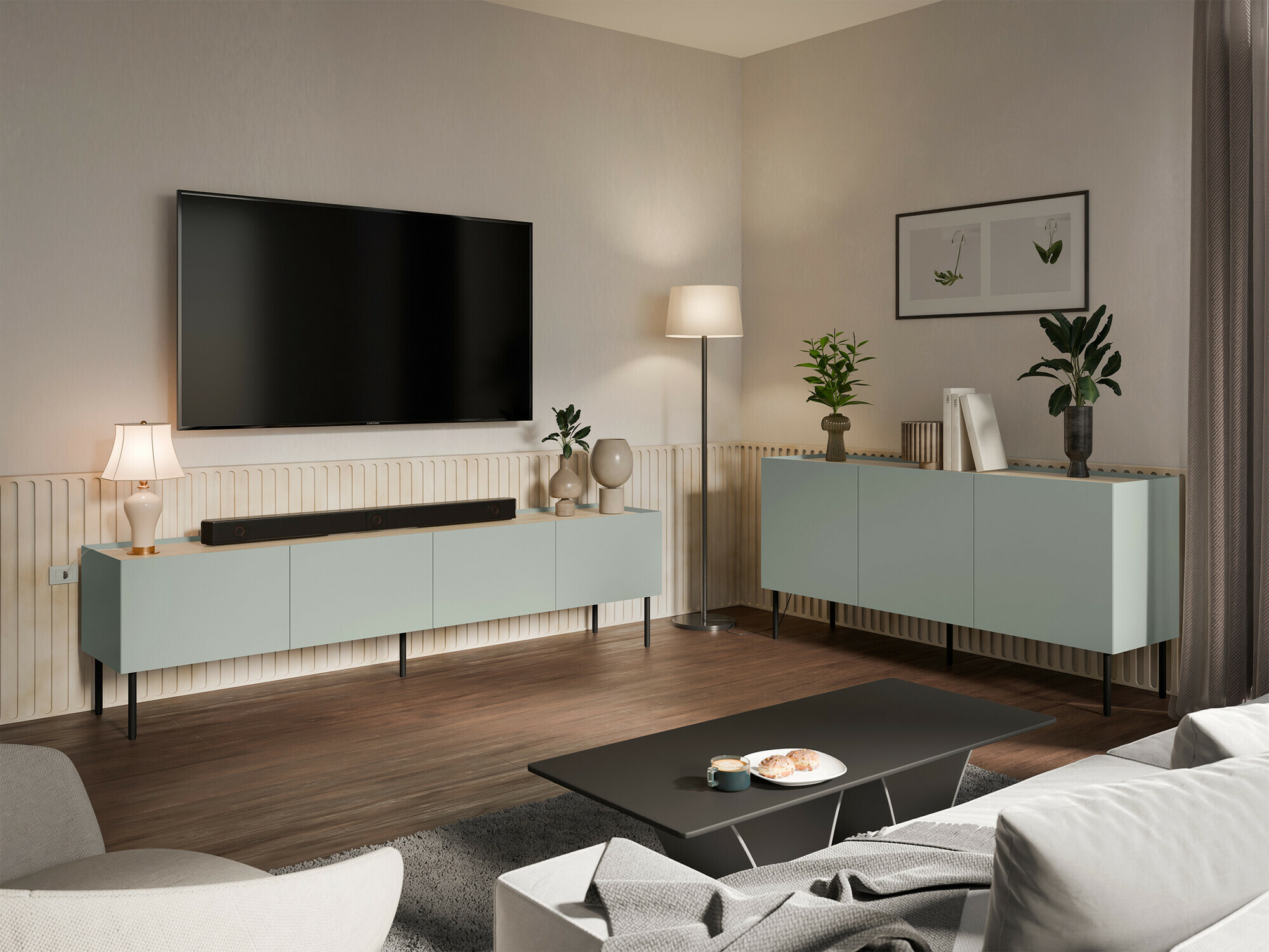 Nappali szett Melbela 109 (Világos olajfa + Tölgy)