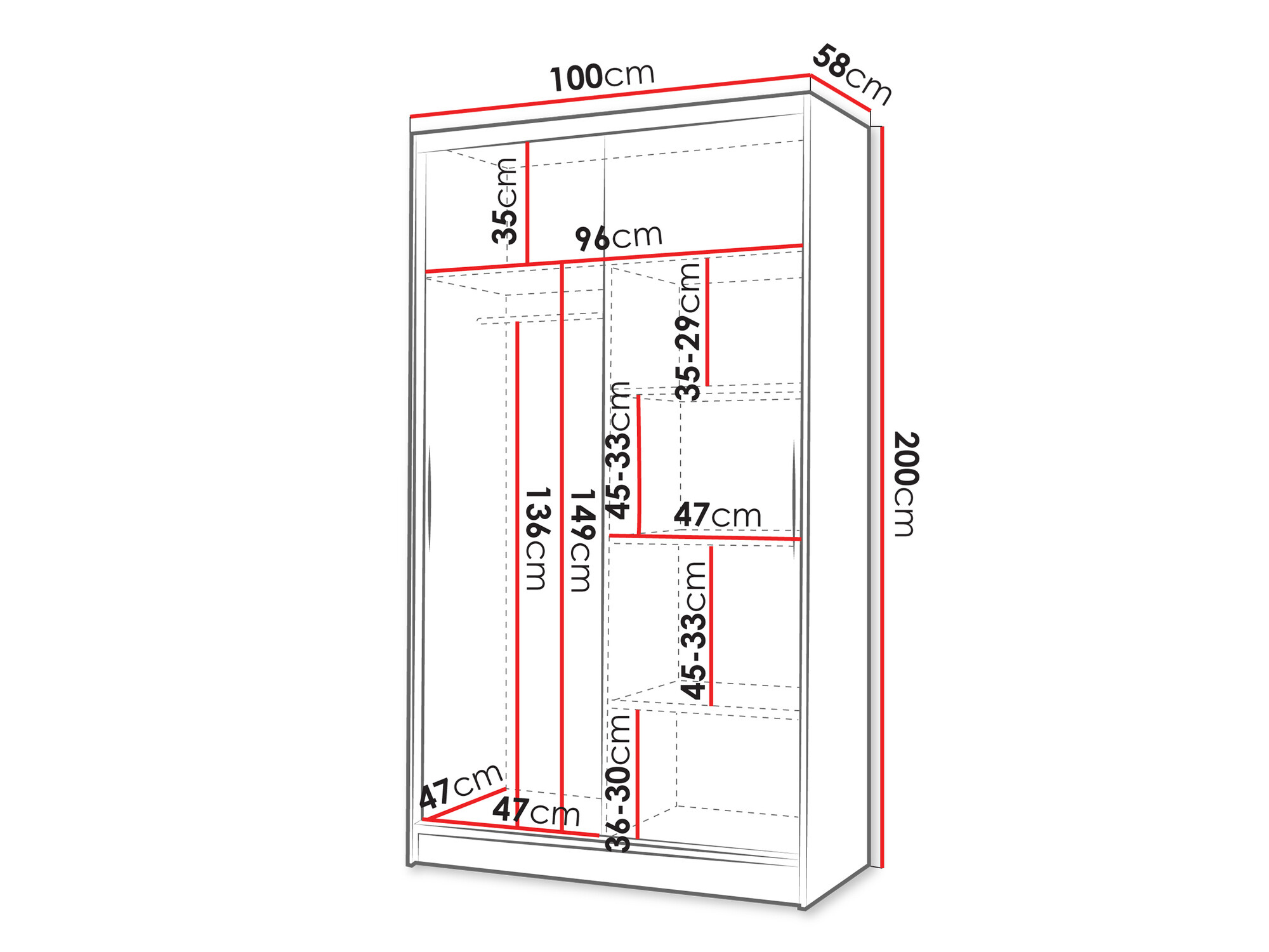 Gardróbszekrény Closico 167 (Fekete + Artisan tölgy)