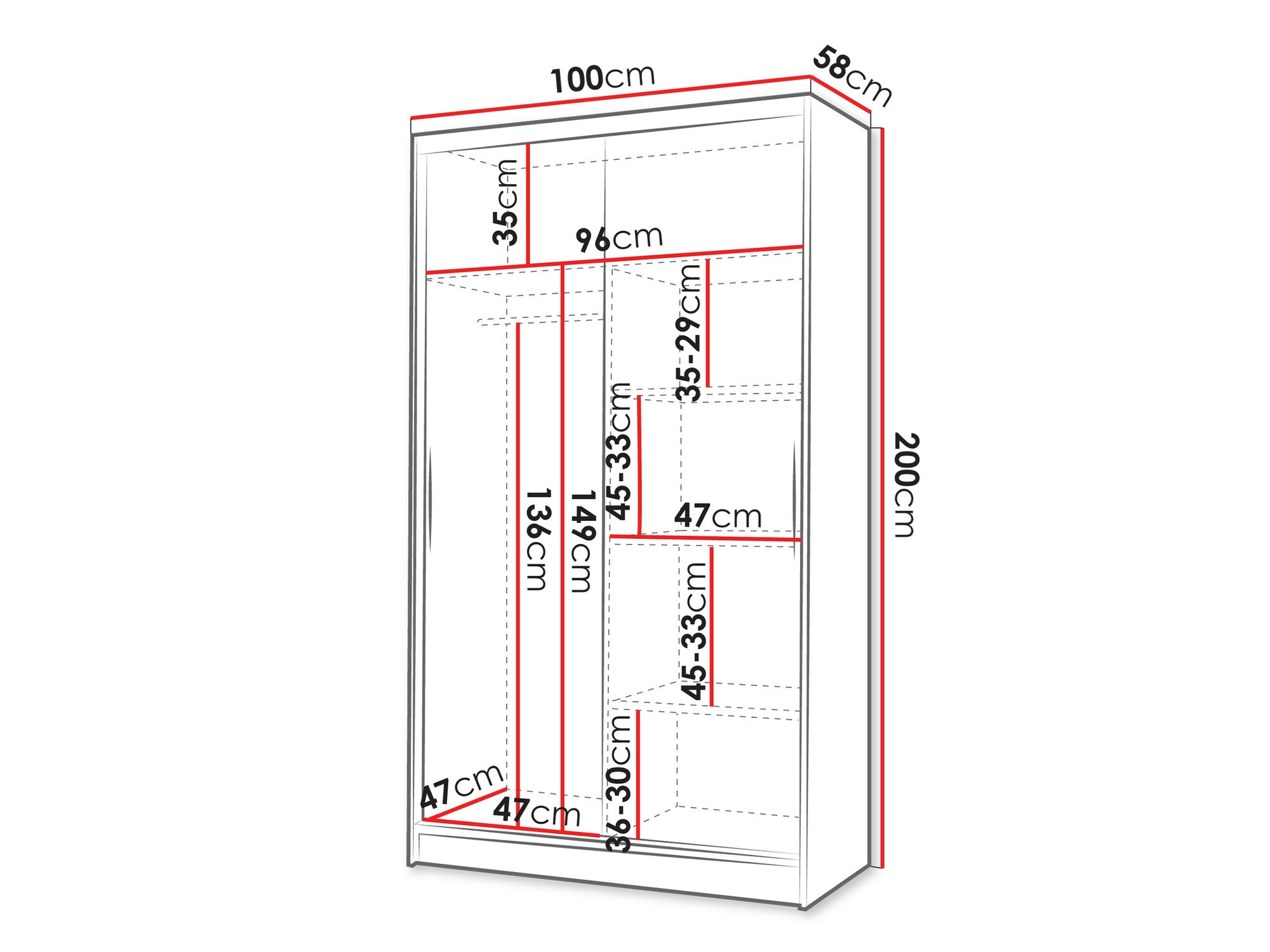 Gardróbszekrény Closico 168 (Fehér)