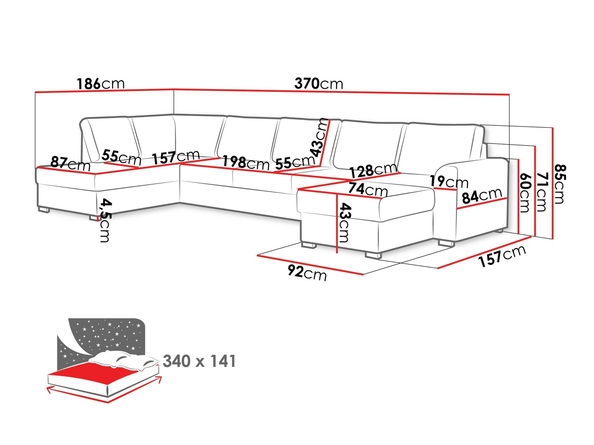 Sarokkanapé Comfivo 191 (Soft 011 + Majorka 03)