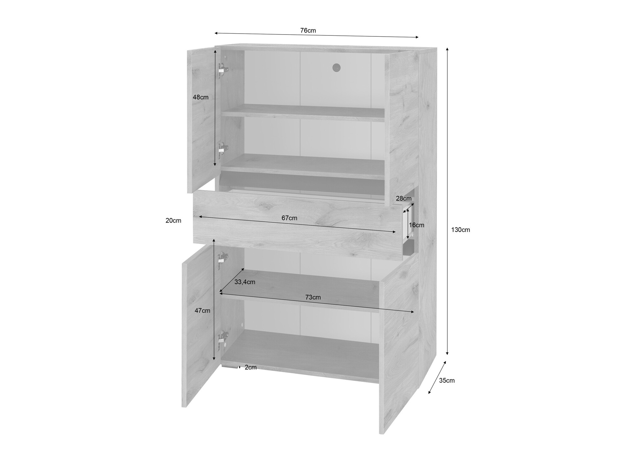 Álló fürdőszoba szekrény Soncamu 115