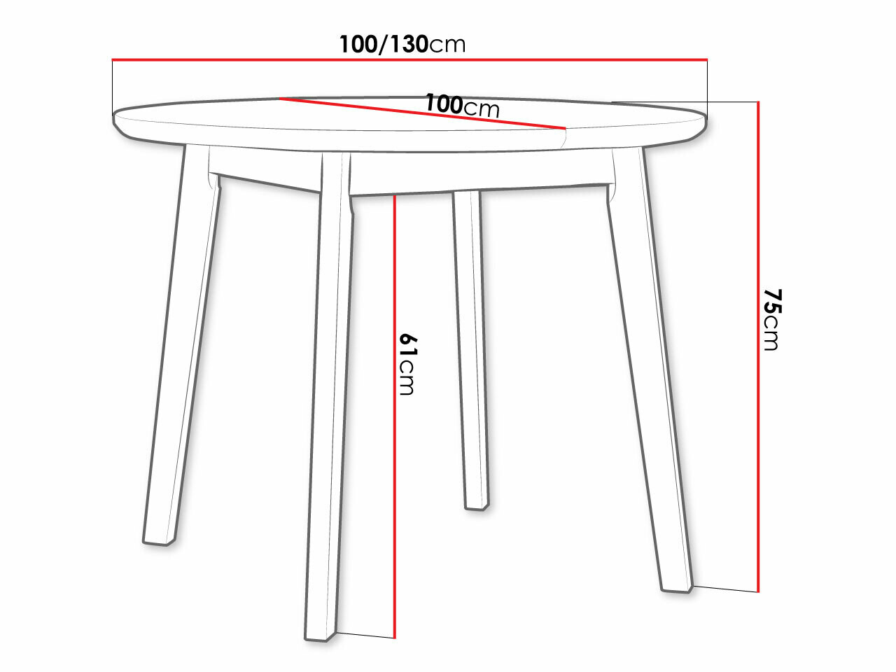 Asztal Victorville 184 (Fehér)