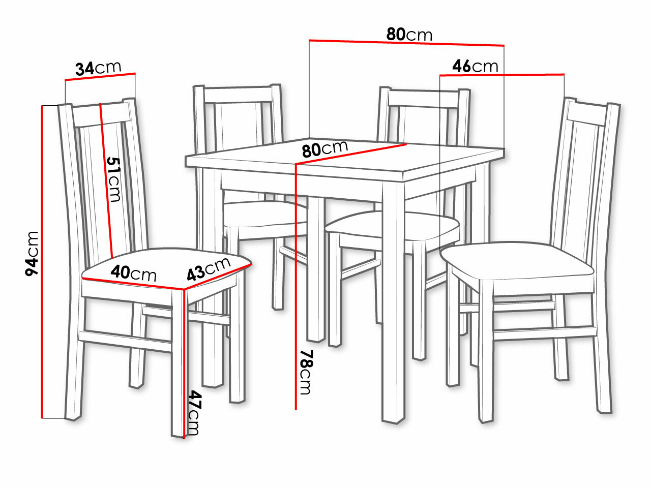 Étkezőgarnitúra Victorville 279 (Fehér)