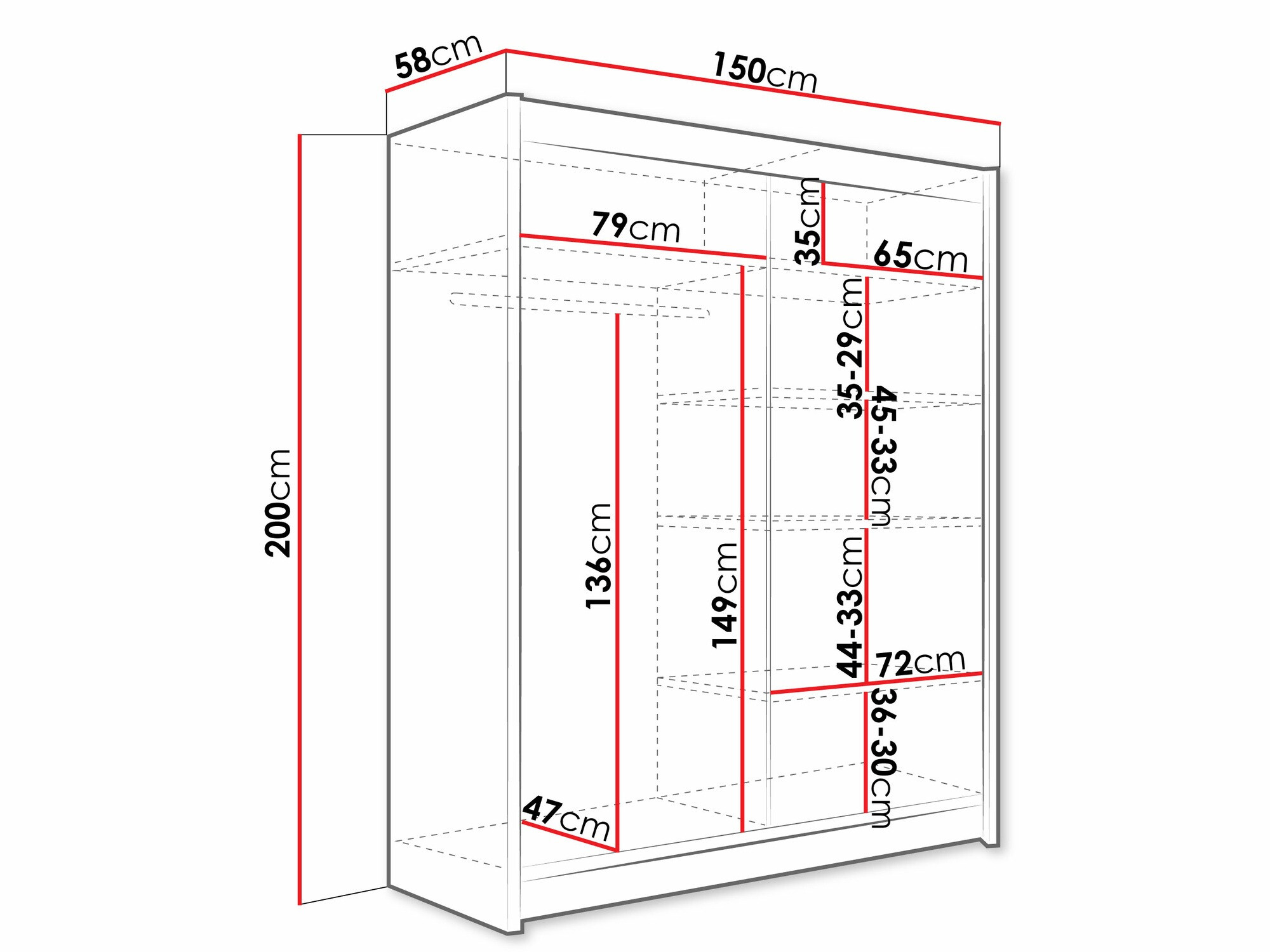 Gardróbszekrény Closico 155 (Sonoma tölgy)
