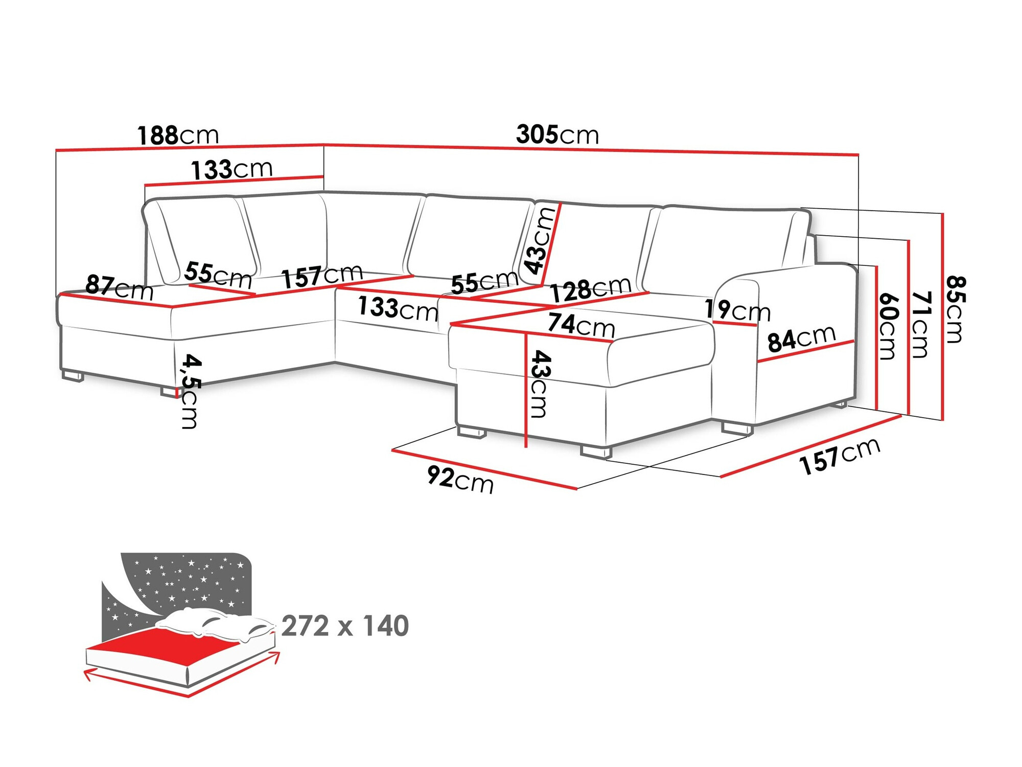Sarokkanapé Comfivo 189 (Twist 23)