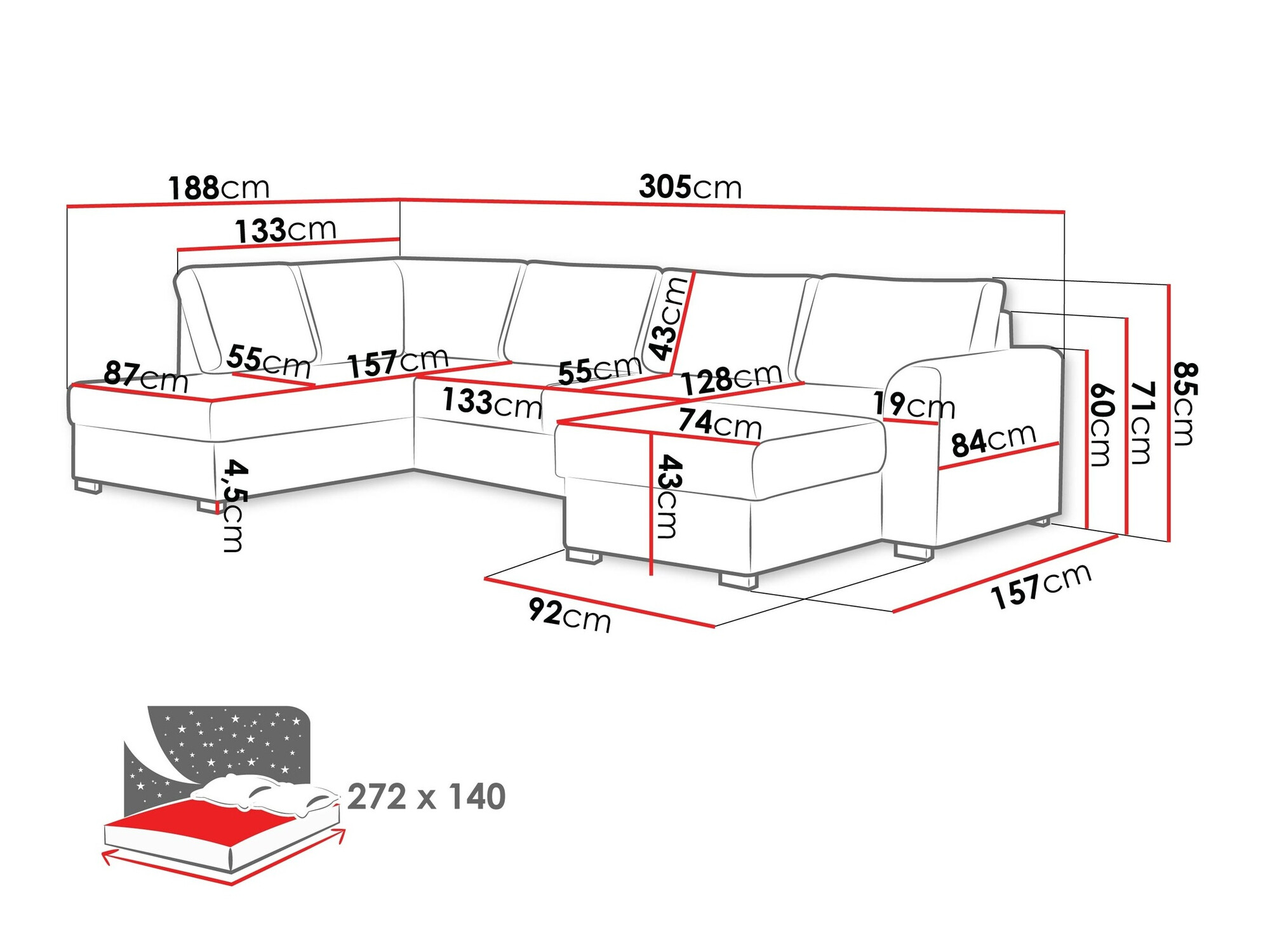 Sarokkanapé Comfivo Flumen (Twist 21)