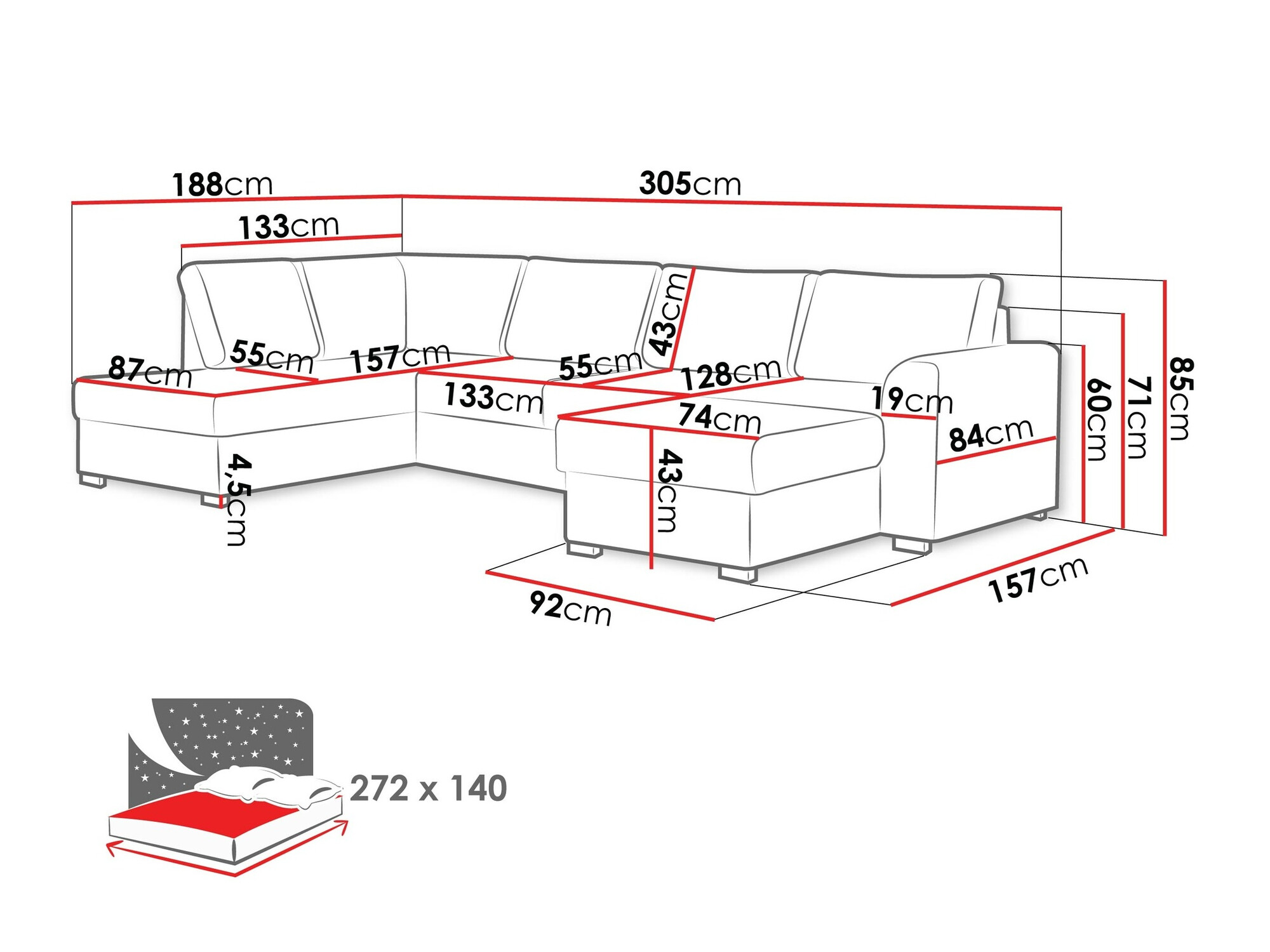 Sarokkanapé Comfivo Flumen (Twist 23)