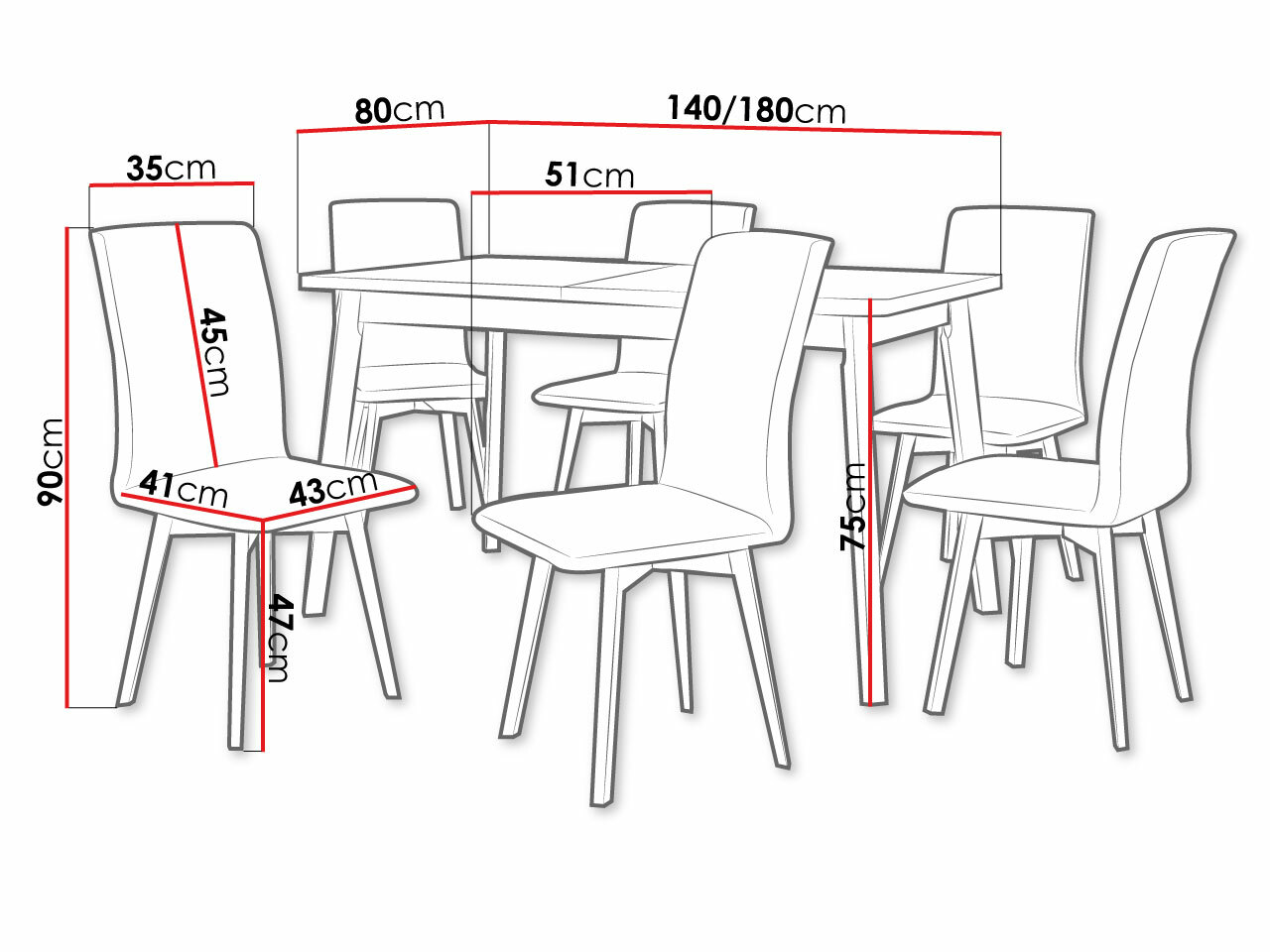 Étkezőgarnitúra Victorville 335 (Fehér)