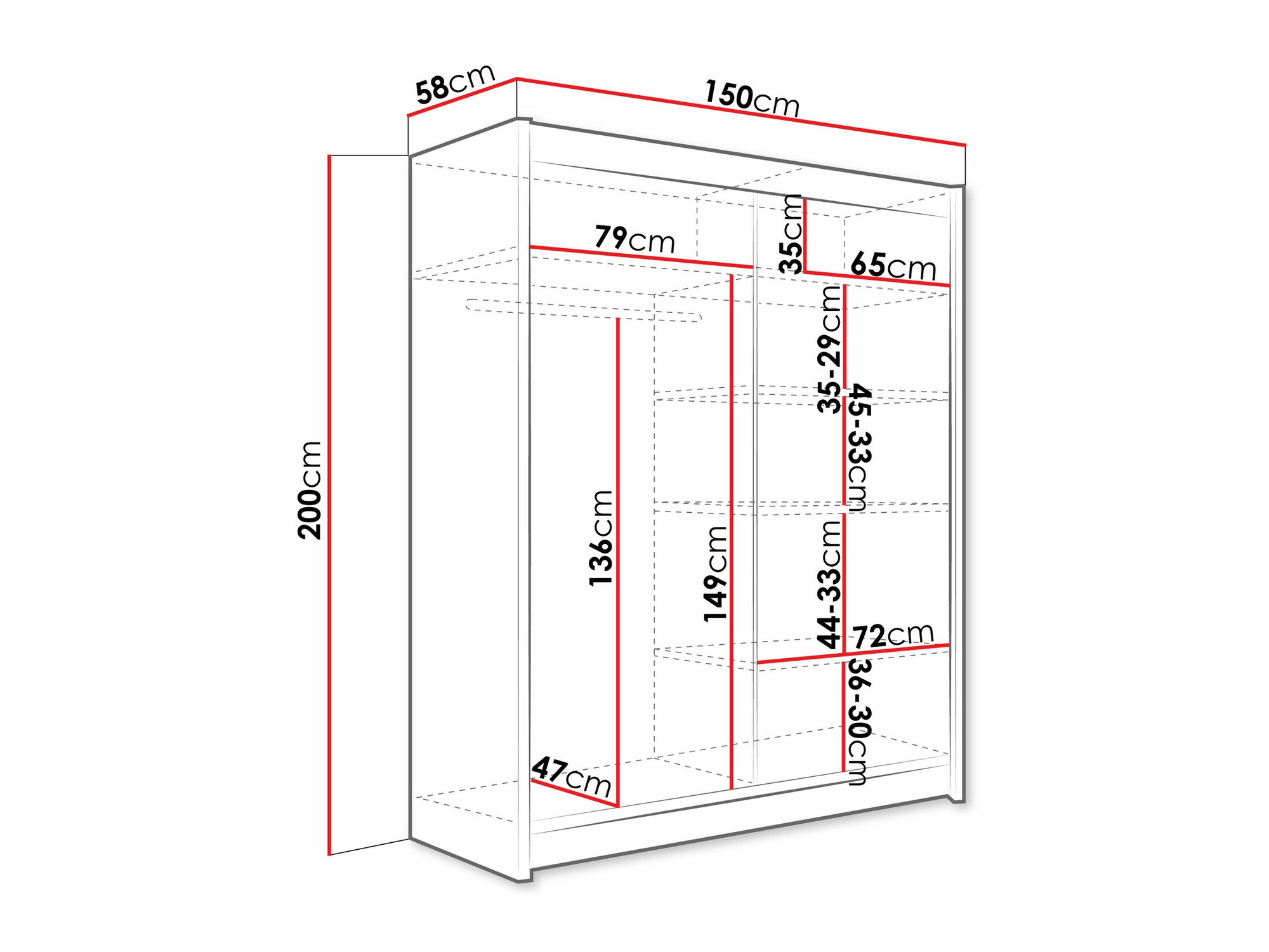 Gardróbszekrény Closico 103 (Kasmír)
