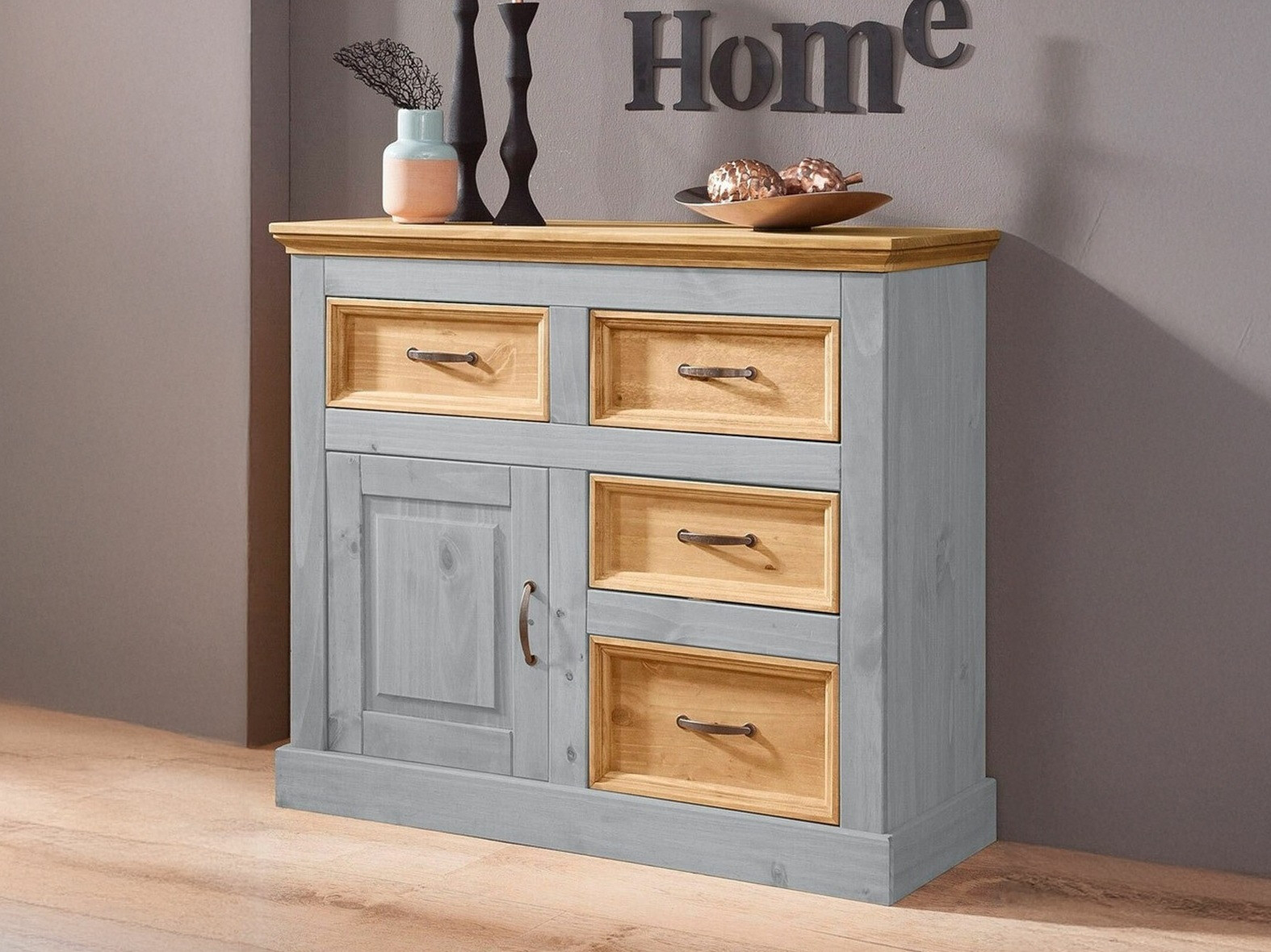 Komód Tolelio 100 (Szürke + Fenyő)