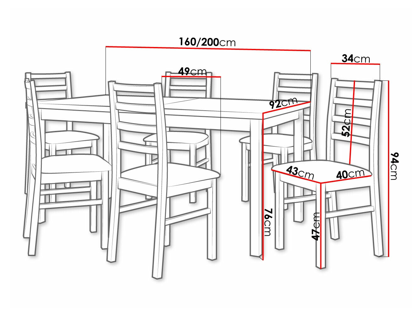 Étkezőgarnitúra Victorville 261 (Fehér)