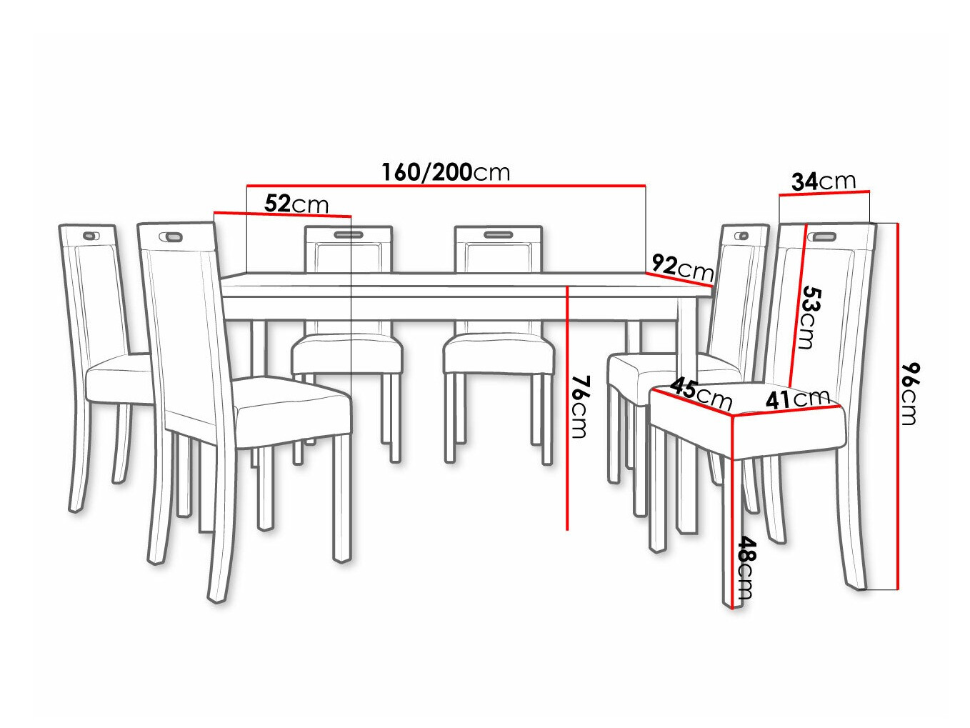 Étkezőgarnitúra Victorville 262 (Fehér)