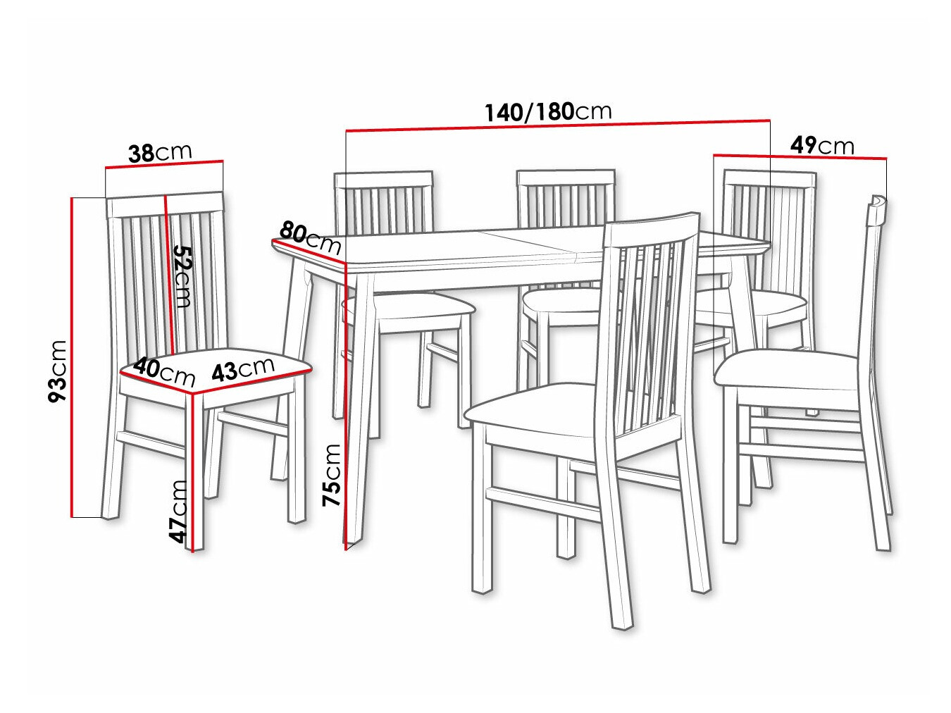 Étkezőgarnitúra Victorville 267 (Fehér)