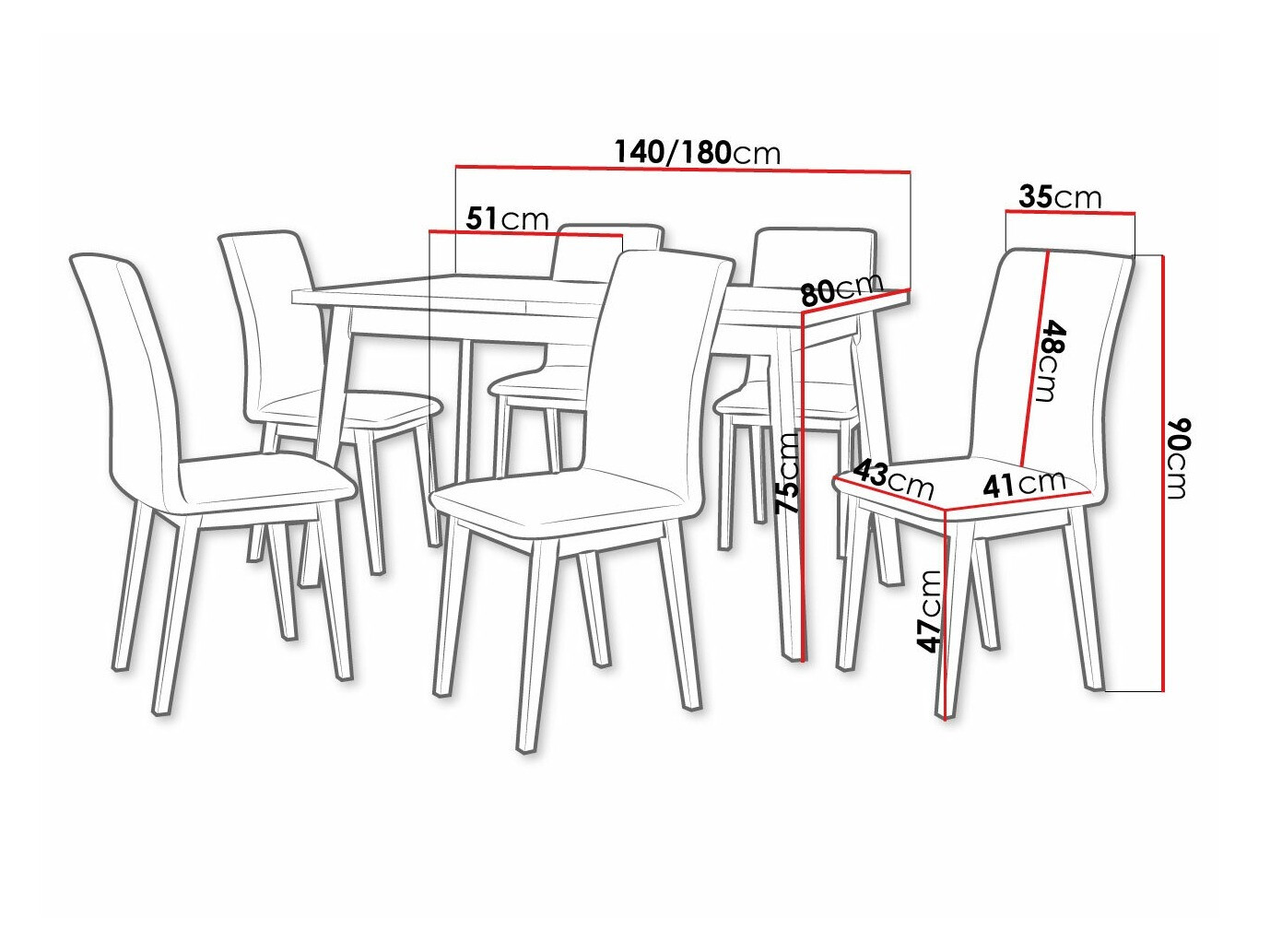 Étkezőgarnitúra Victorville 321 (Fekete)