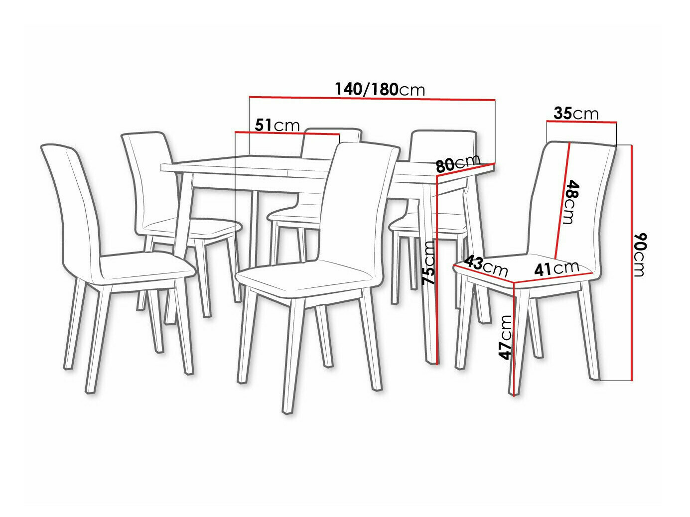 Étkezőgarnitúra Victorville 322 (Fekete)