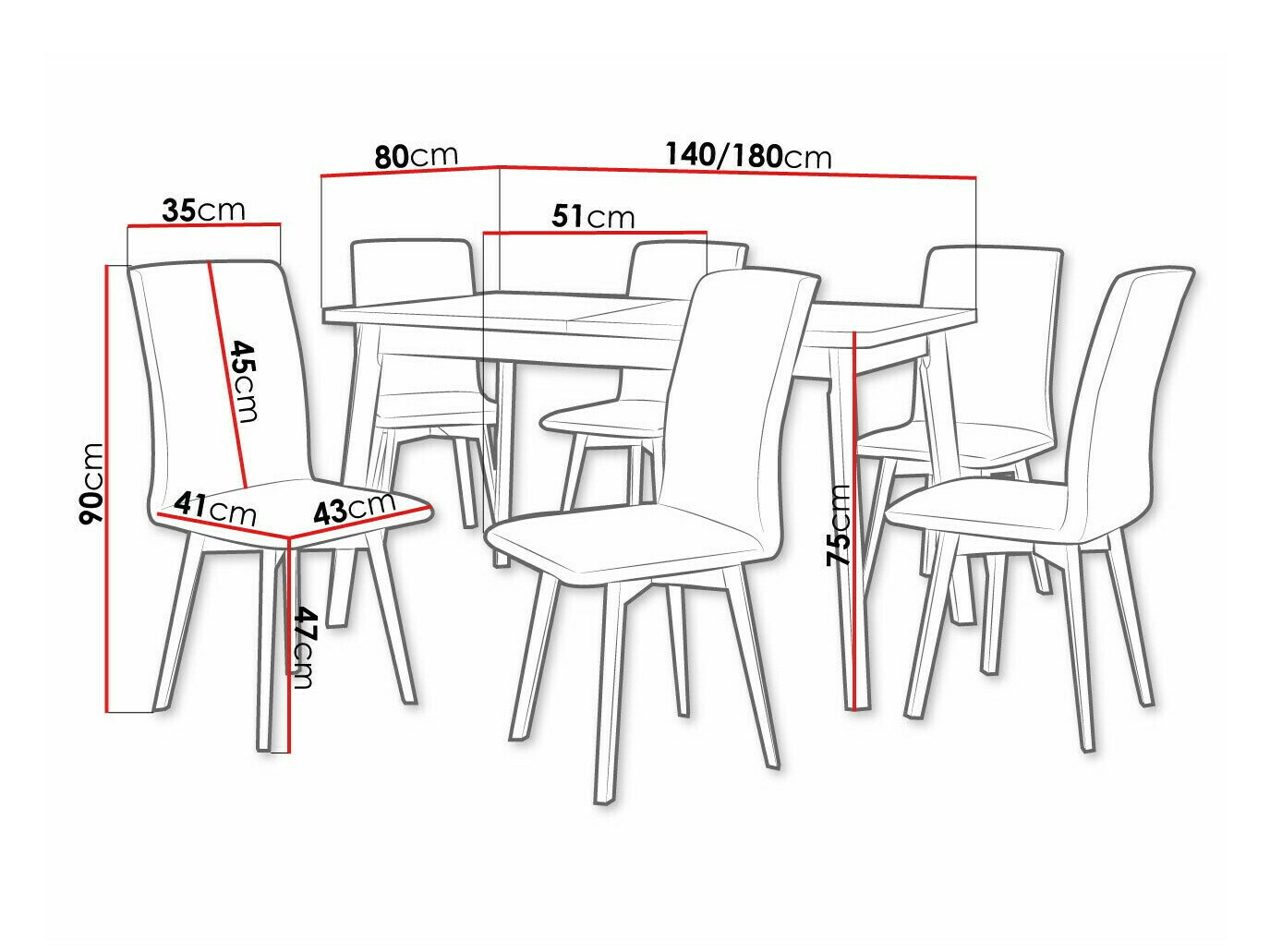 Étkezőgarnitúra Victorville 323 (Fekete)