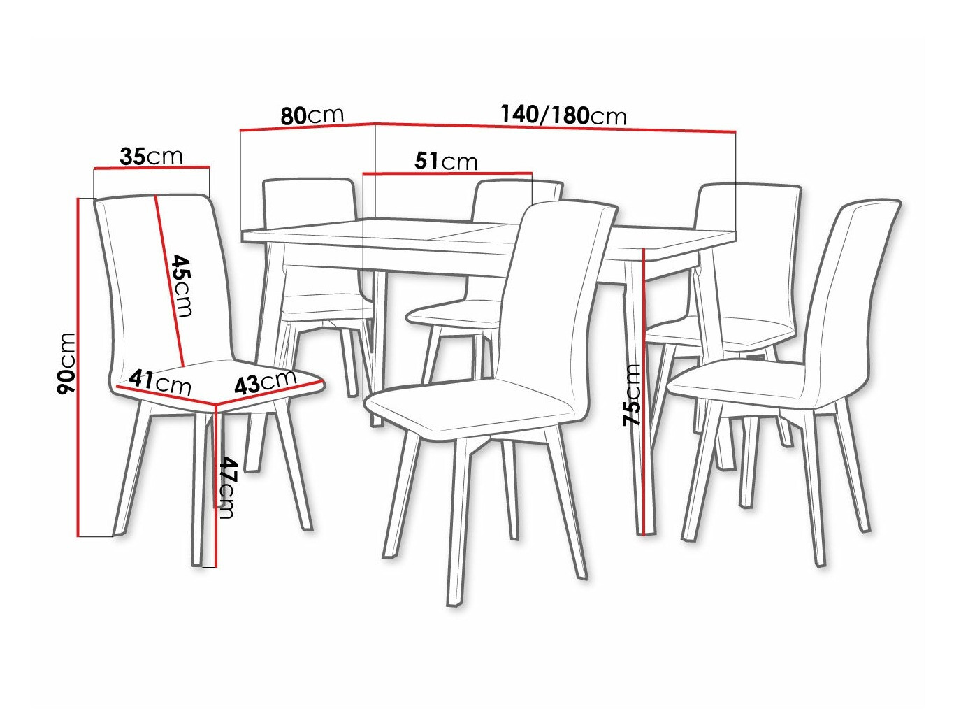 Étkezőgarnitúra Victorville 324 (Fehér)