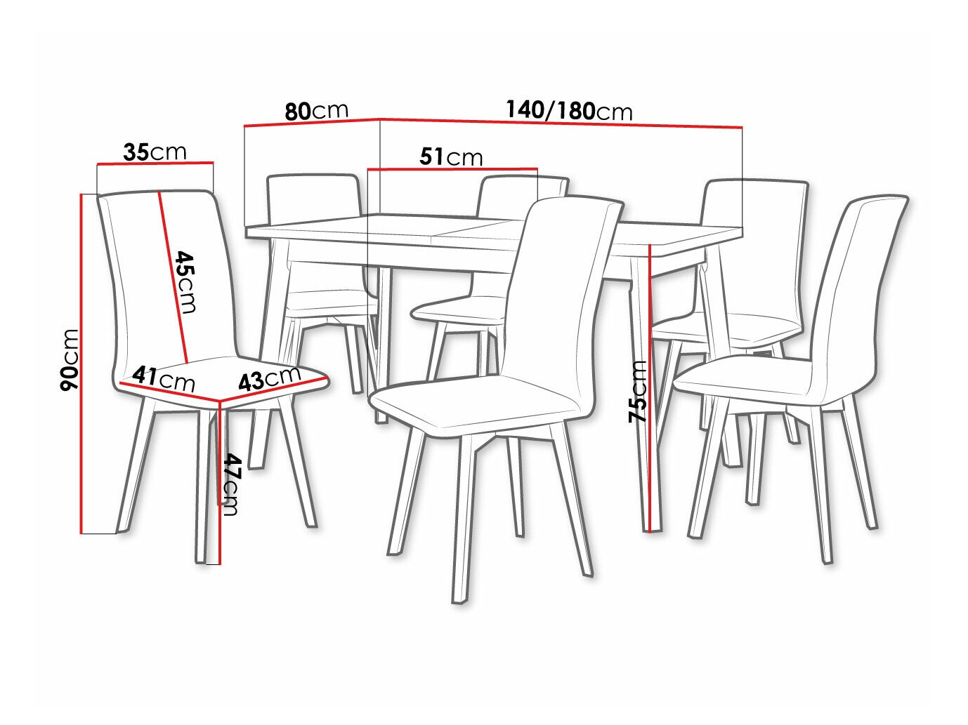Étkezőgarnitúra Victorville 325 (Fehér)