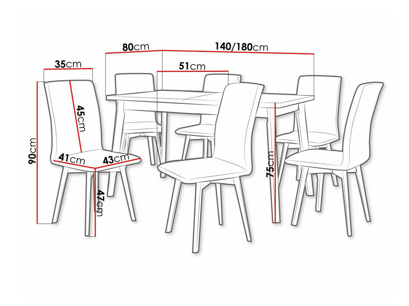Étkezőgarnitúra Victorville 326 (Fekete)