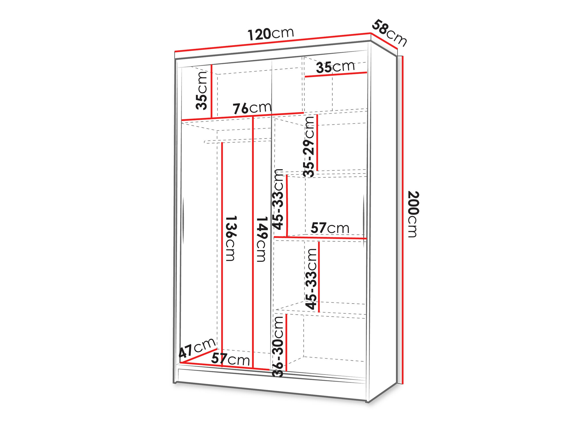 Gardróbszekrény Closico Salvor II (Fekete + Artisan tölgy)