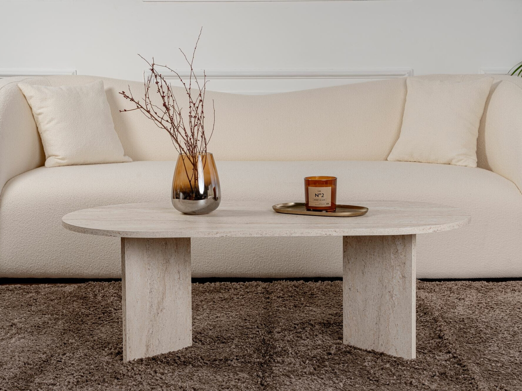 Dohányzóasztal Novato 111 (Könnyű travertin)