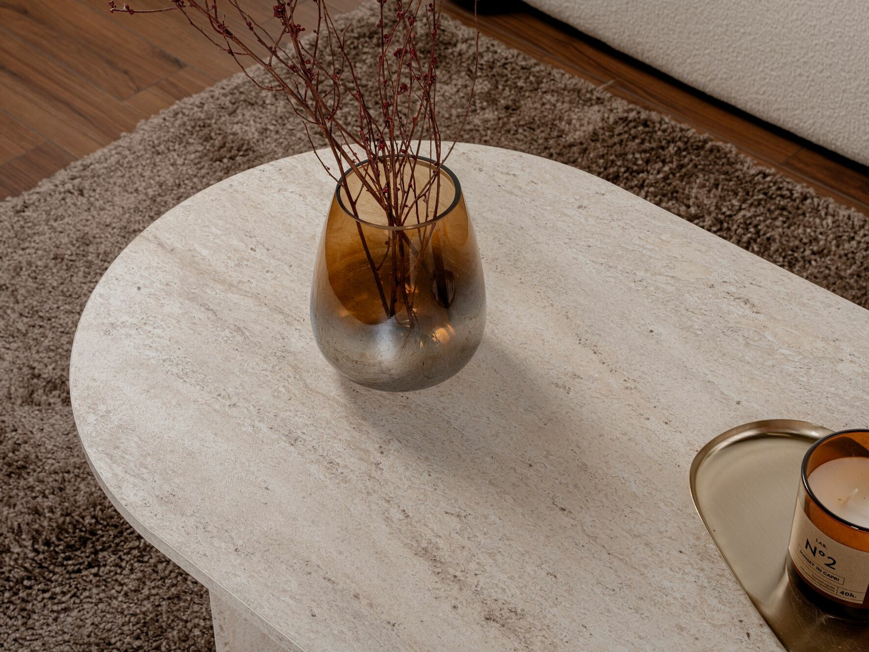 Dohányzóasztal Novato 111 (Könnyű travertin)