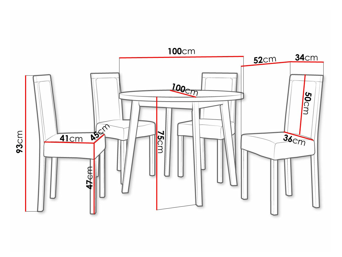 Étkezőgarnitúra Victorville 306 (Fekete)