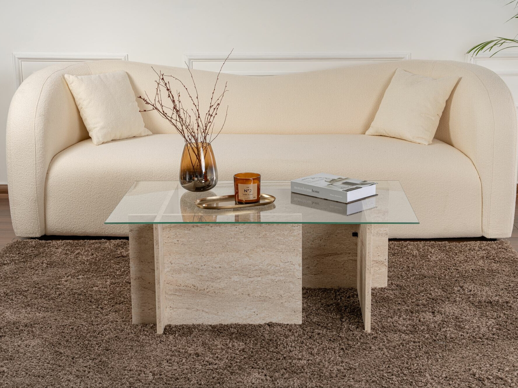 Dohányzóasztal Novato 112 (Könnyű travertin)