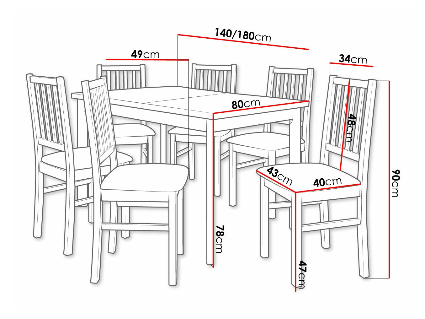 Étkezőgarnitúra Victorville 320 (Fehér)