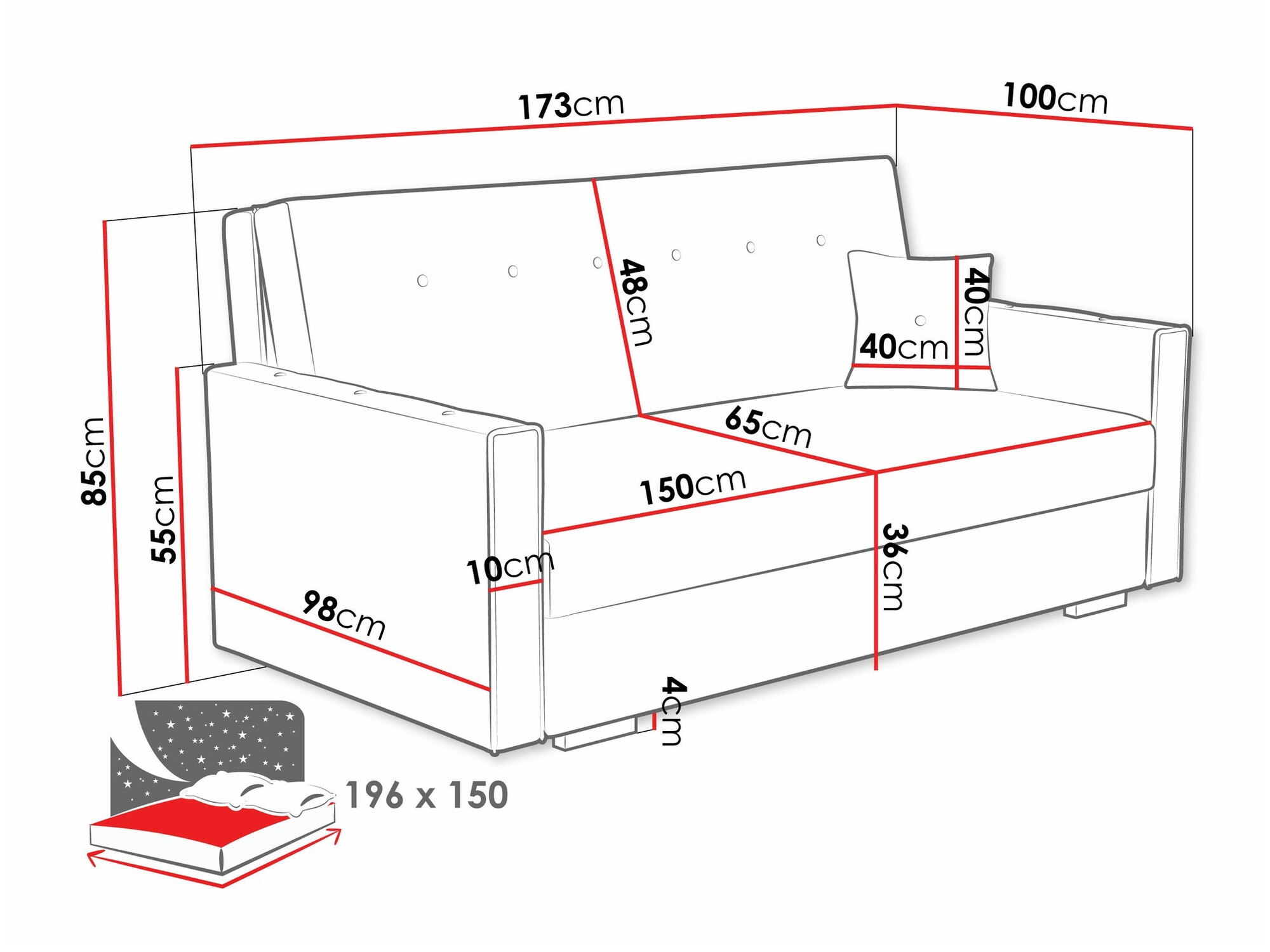 Kanapéágy Caelrin IV (Coral 15)