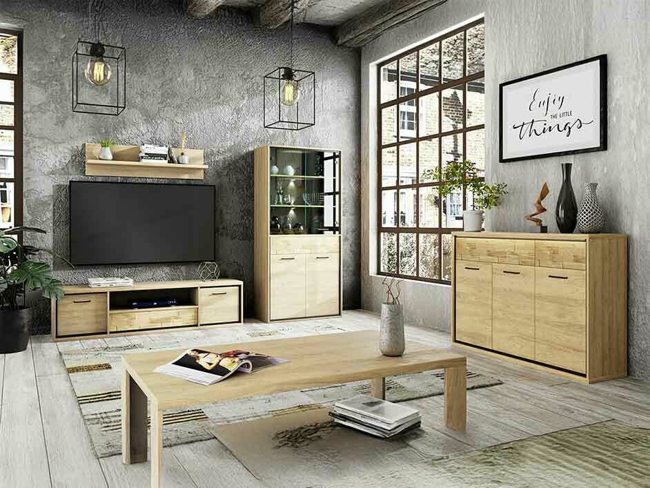 Nappali szett Etrmoni 118 (Világos fa + Tölgy)