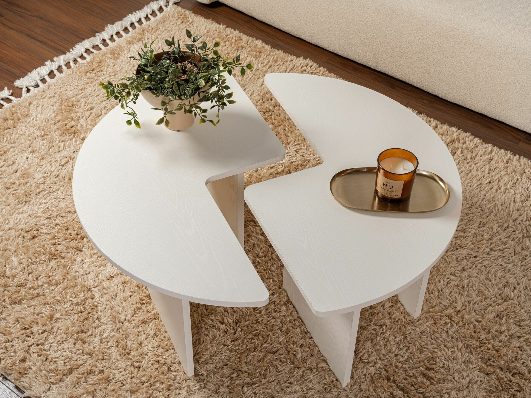 Dohányzóasztal szett Novato 114 (Krém)