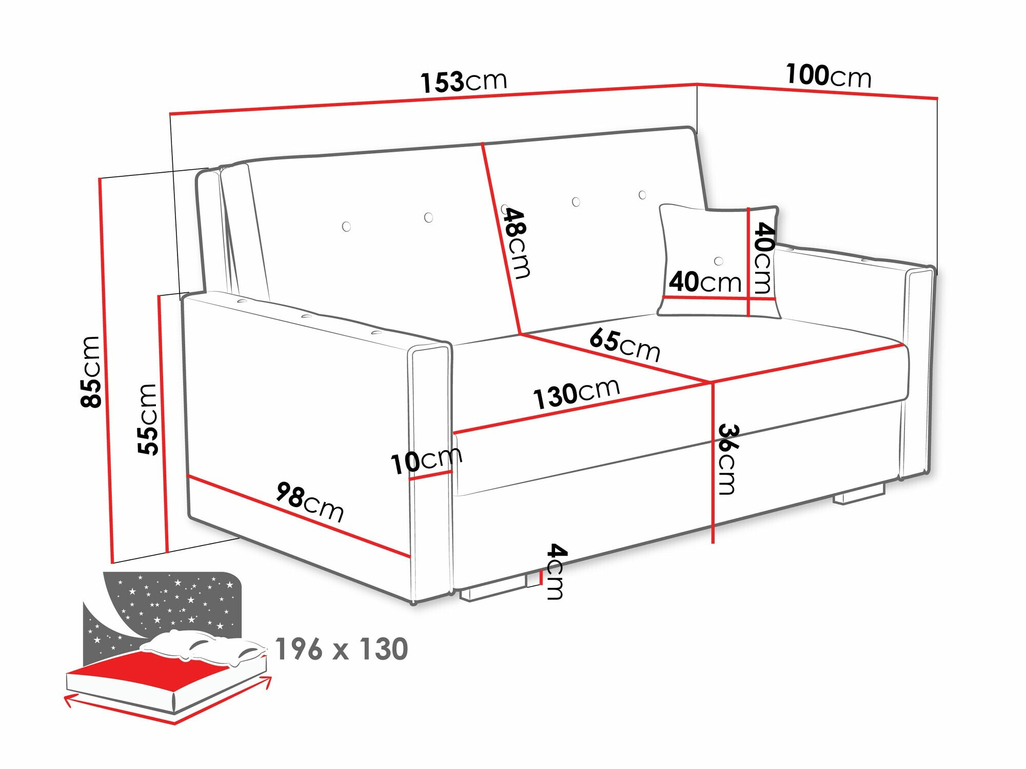 Kanapéágy Caelrin III (Coral 75)