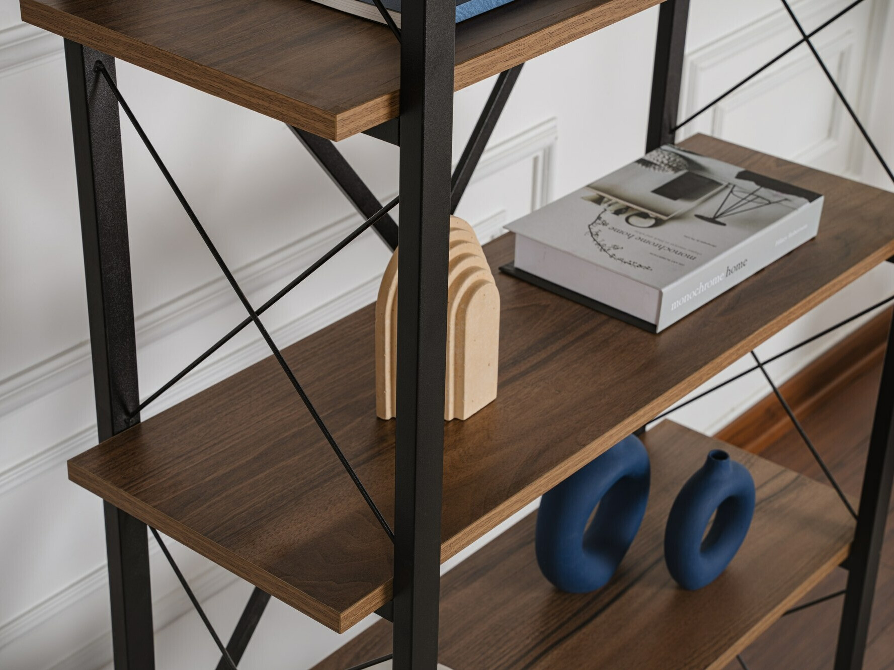 Könyvespolc Novato 115 (Dió + Fekete)