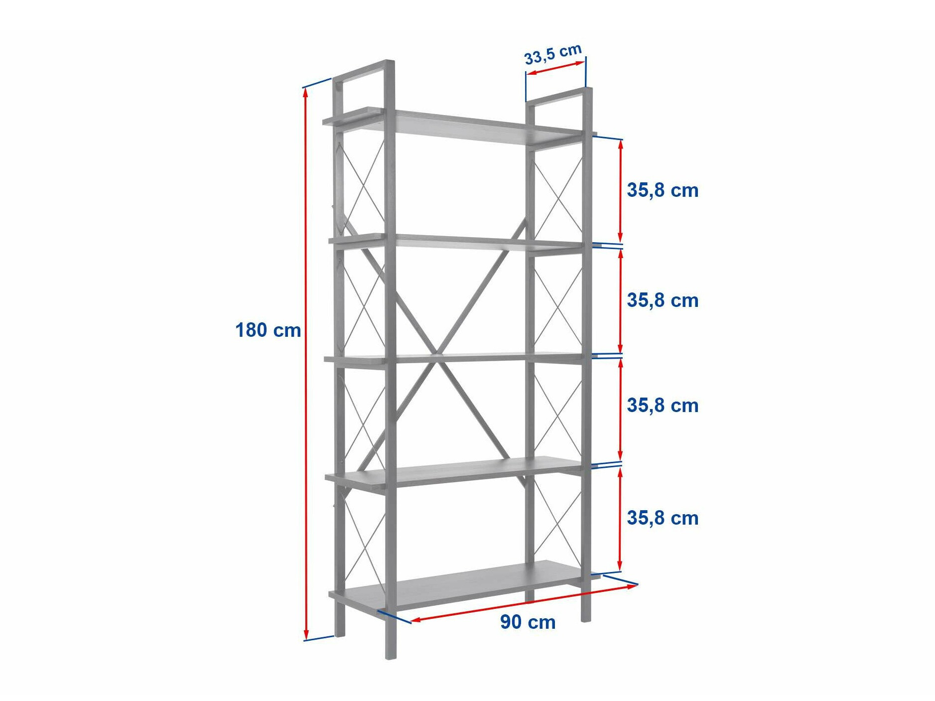 Könyvespolc Novato 115 (Fenyő + Fekete)