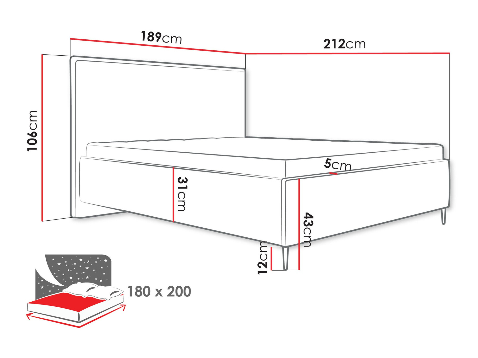 Ágy ComfiDream Liruna (Poso 100)