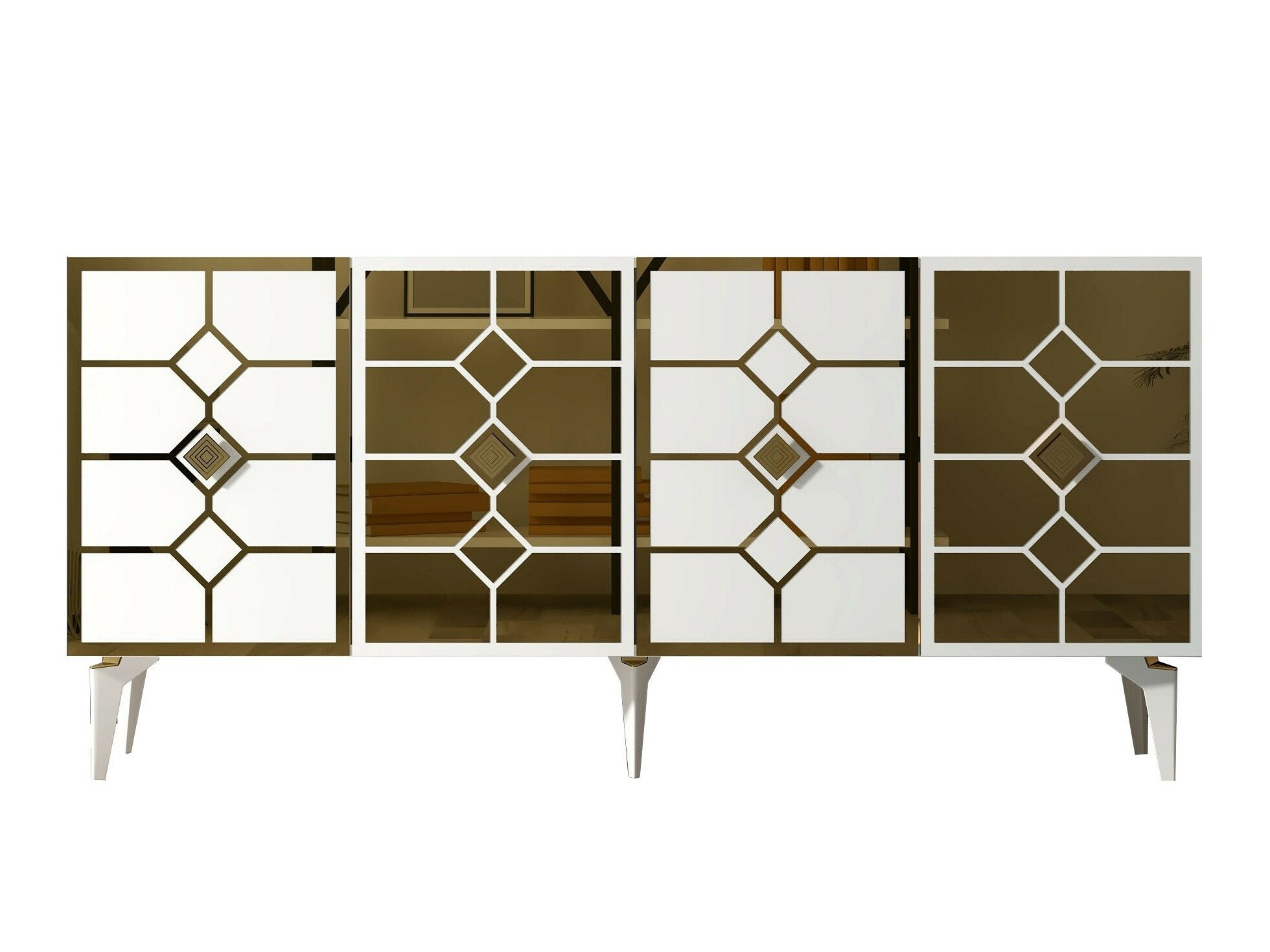 Szekrény Kailua 2403 (Fehér + Aranysárga)