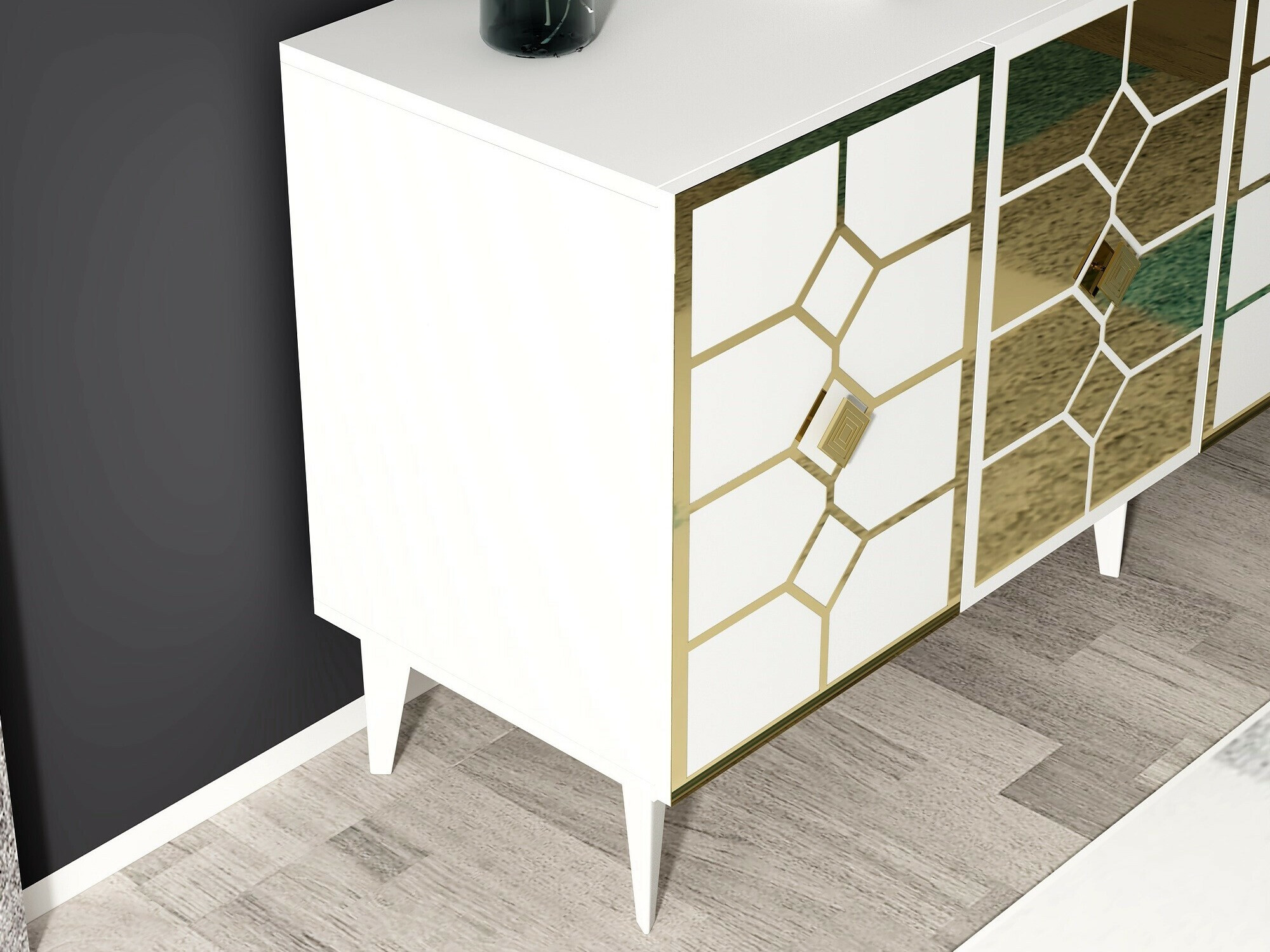 Szekrény Kailua 2403 (Fehér + Aranysárga)