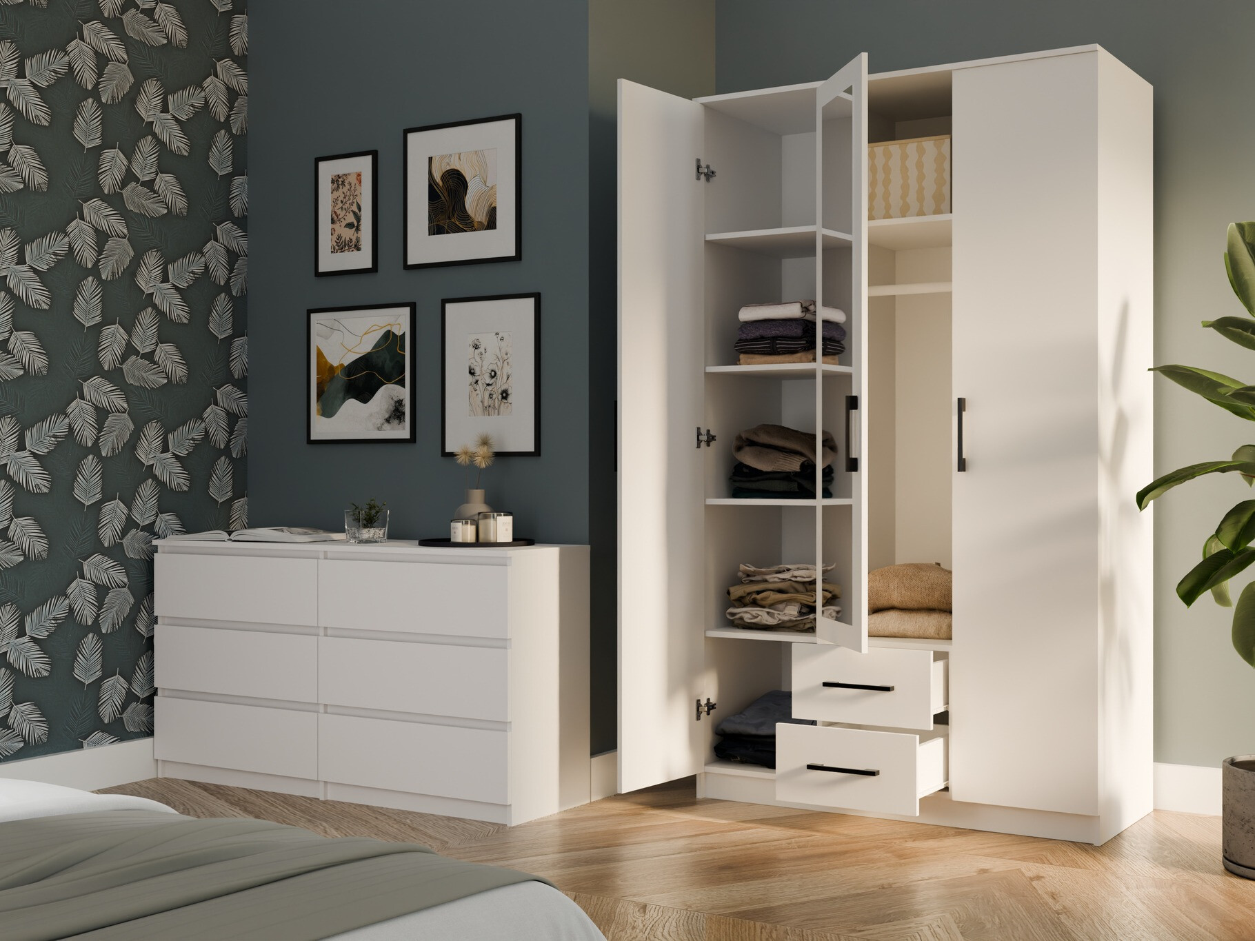 Gardróbszekrény Mandeville 116 (Fehér)