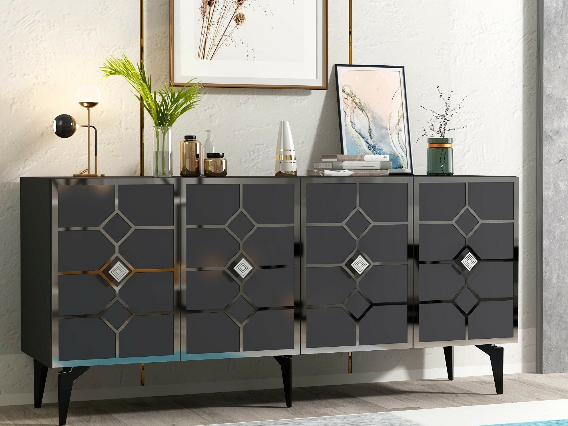 Szekrény Kailua 2404 (Antracit + Ezüst)