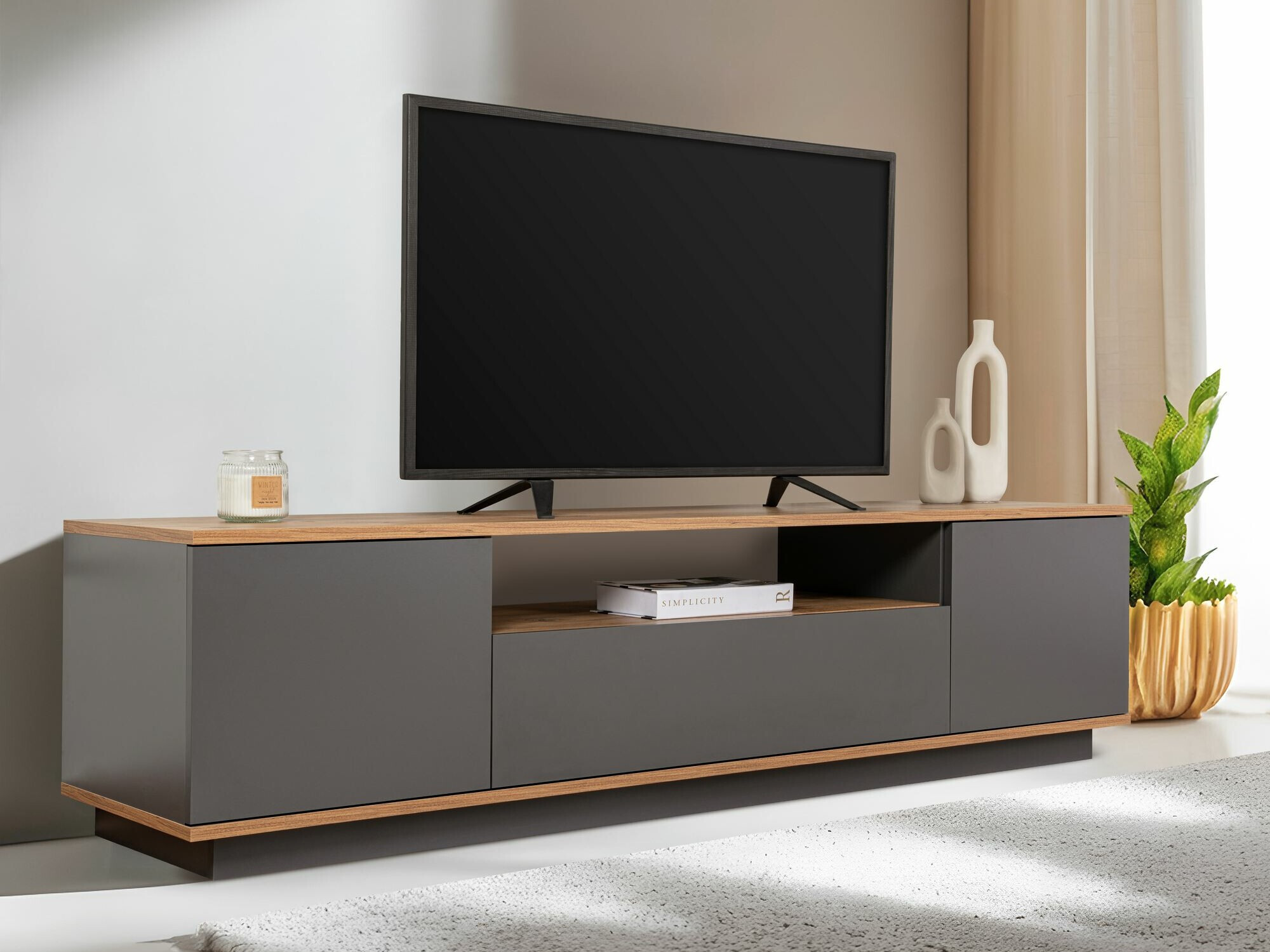 TV-állvány Kailua 2405 (Antracit)