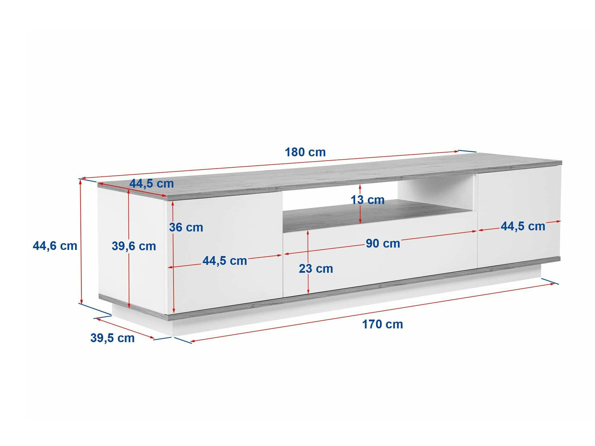 TV-állvány Kailua 2405 (Fehér)