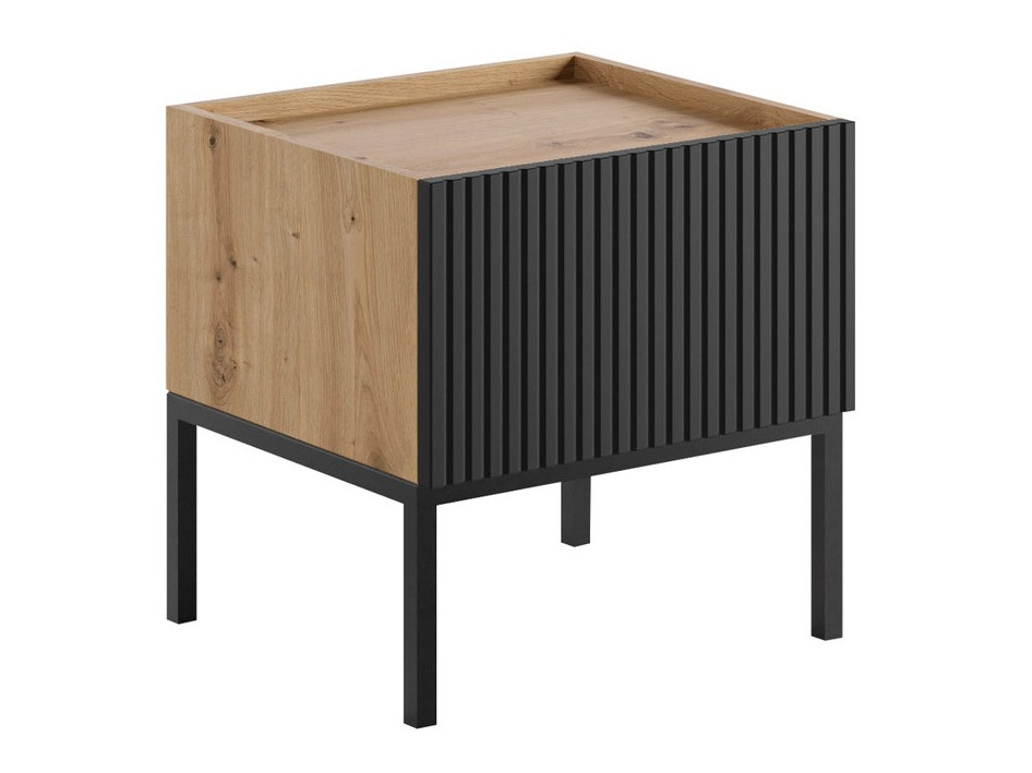 Éjjeliszekrény Lunole 106 (Artisan tölgy + Fekete)