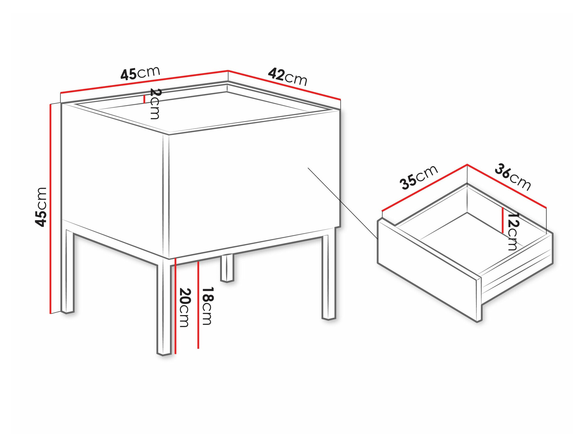 Éjjeliszekrény Lunole 106 (Kasmír)
